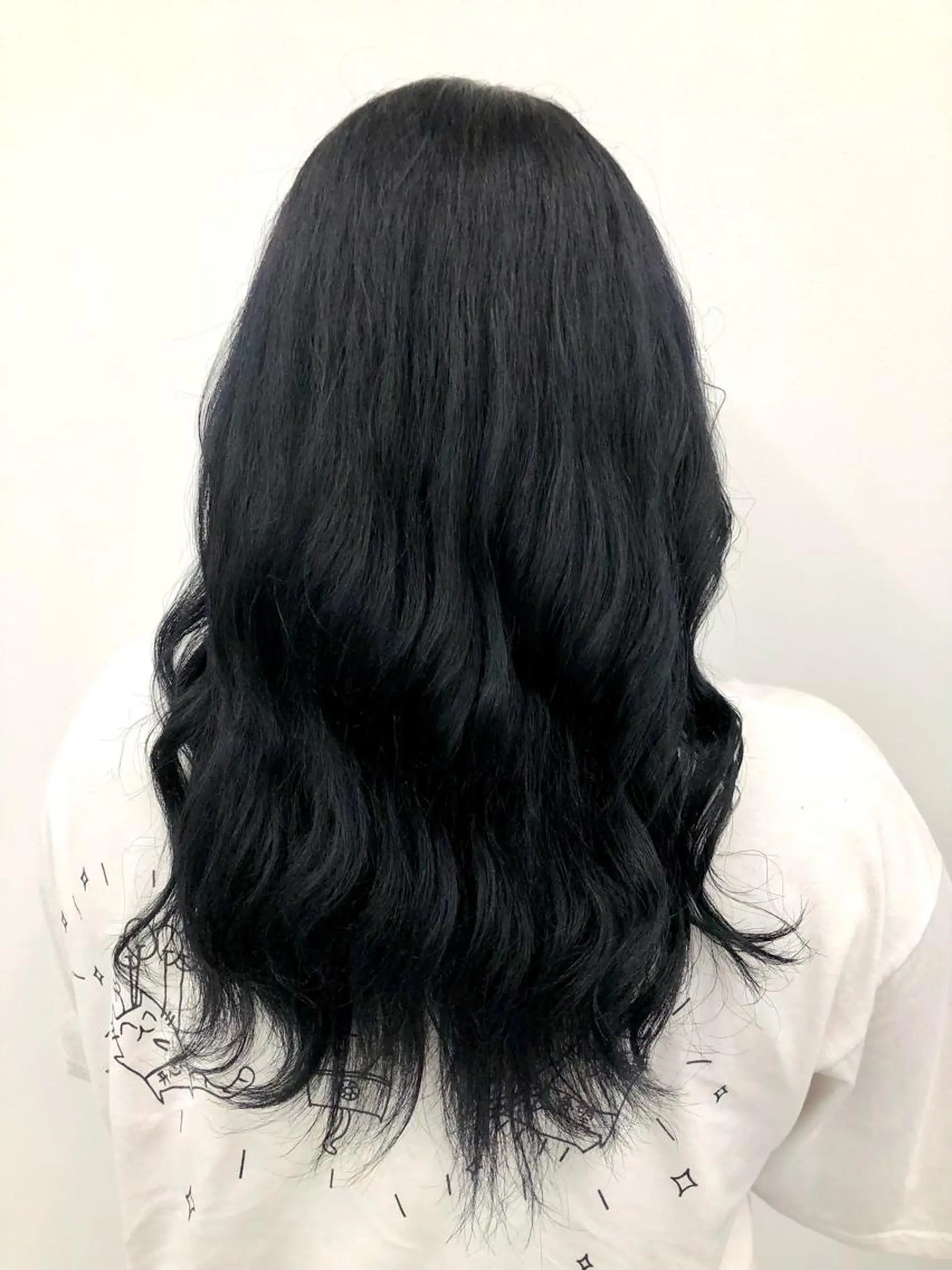 ロング カラー ヘアアレンジ 黒髪 ブルーカラー ブルーブラック 透明感カラー 透明感/艶髪/💖 トレンドスタイル💖のヘアスタイル