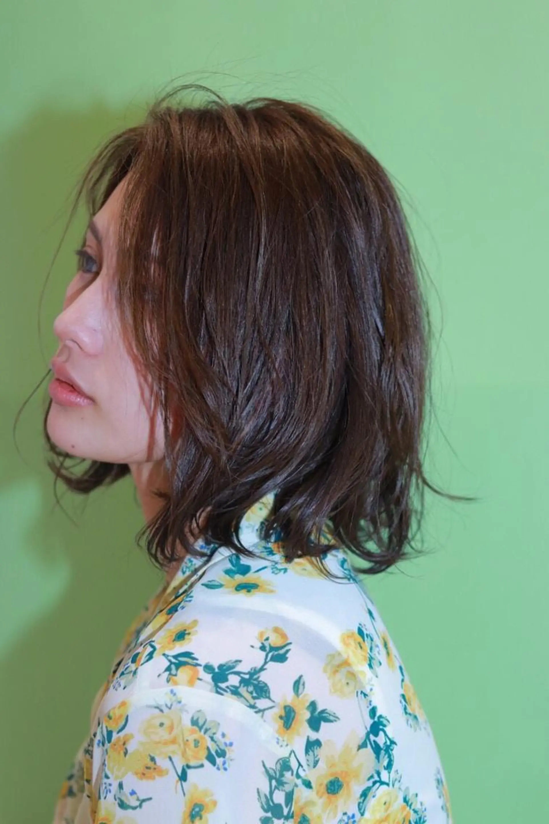 ミディアム 切りっぱなしボブ ボブ 南 知佳のヘアスタイル