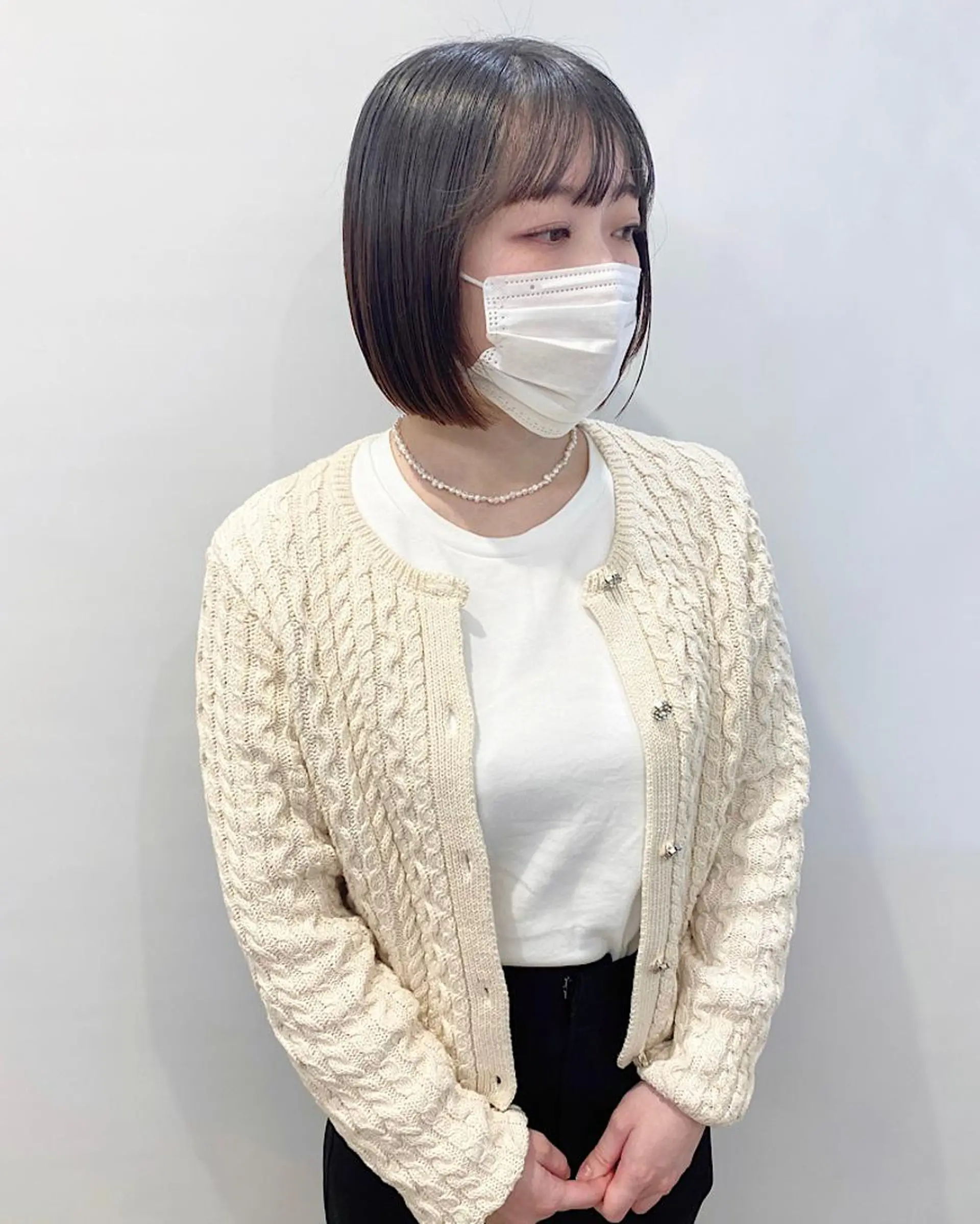 ミディアム ボブ カット 石山 /切りっぱなしボブのヘアスタイル