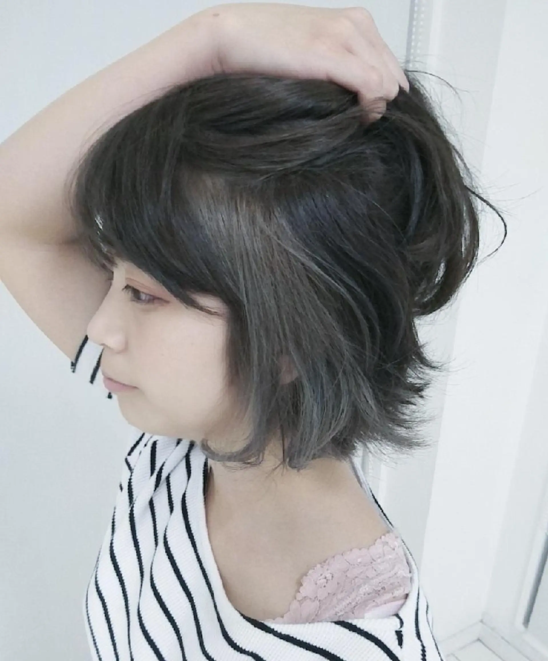 ミディアム カラー ブリーチ ダークグレー ダークグレージュ グレージュ インナーカラー 💎大人ハイライト 💎上杉一也💎のヘアスタイル