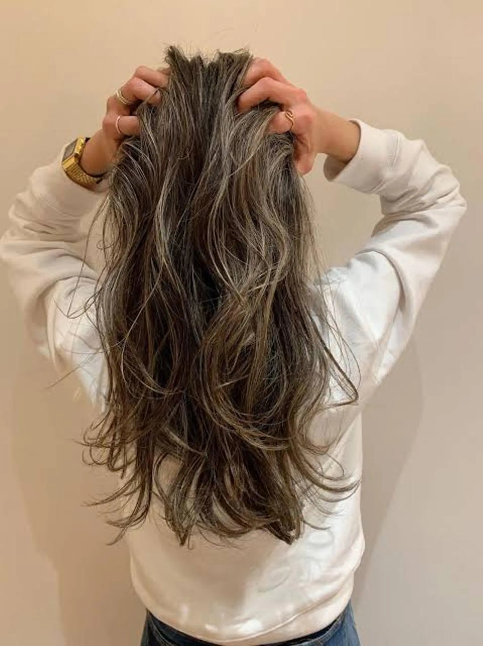 ロング カラー ハイライトカラー ハイライト ヘアカラー トリートメント 銀座/前髪顔まわり/ 透明感カラー/danのヘアスタイル