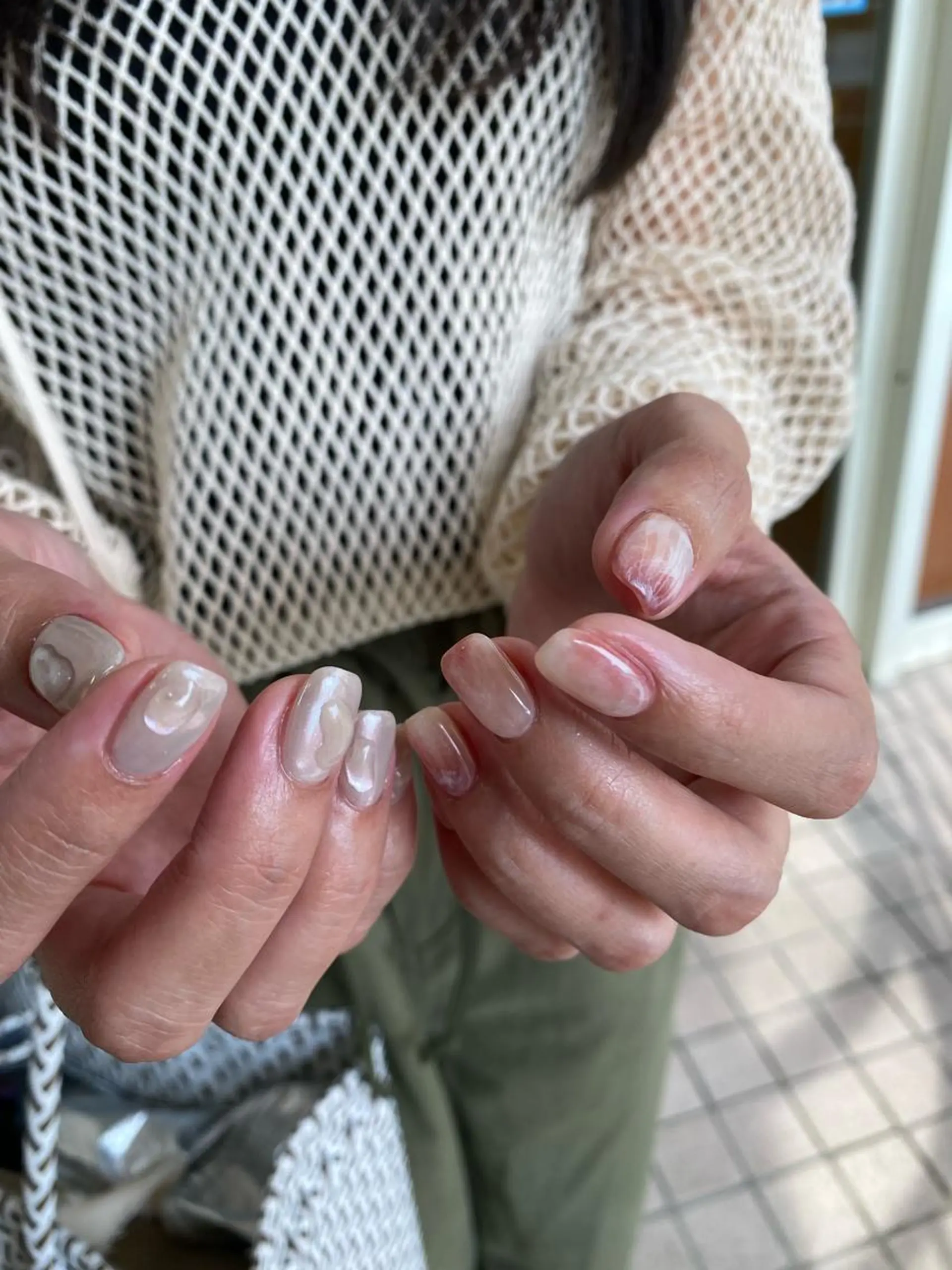 ネイル 氷ネイル・うるうるネイル ハンドネイル nable.所属・望月 実莉のネイルデザイン
