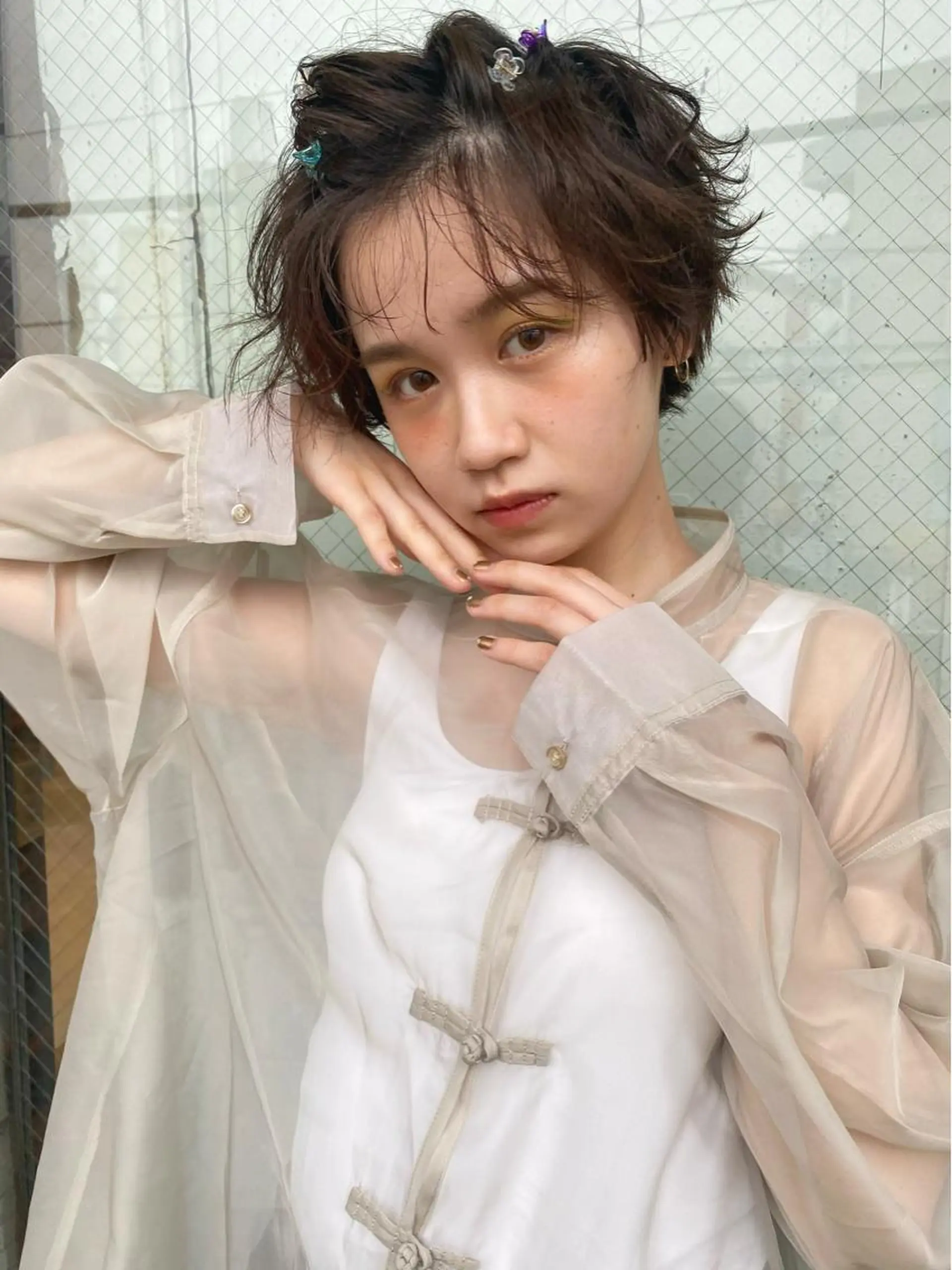 ショート カラー ベージュカラー irwi/イルウィ所属・miku🎀門前仲町 ブリーチ・レイヤーのヘアスタイル