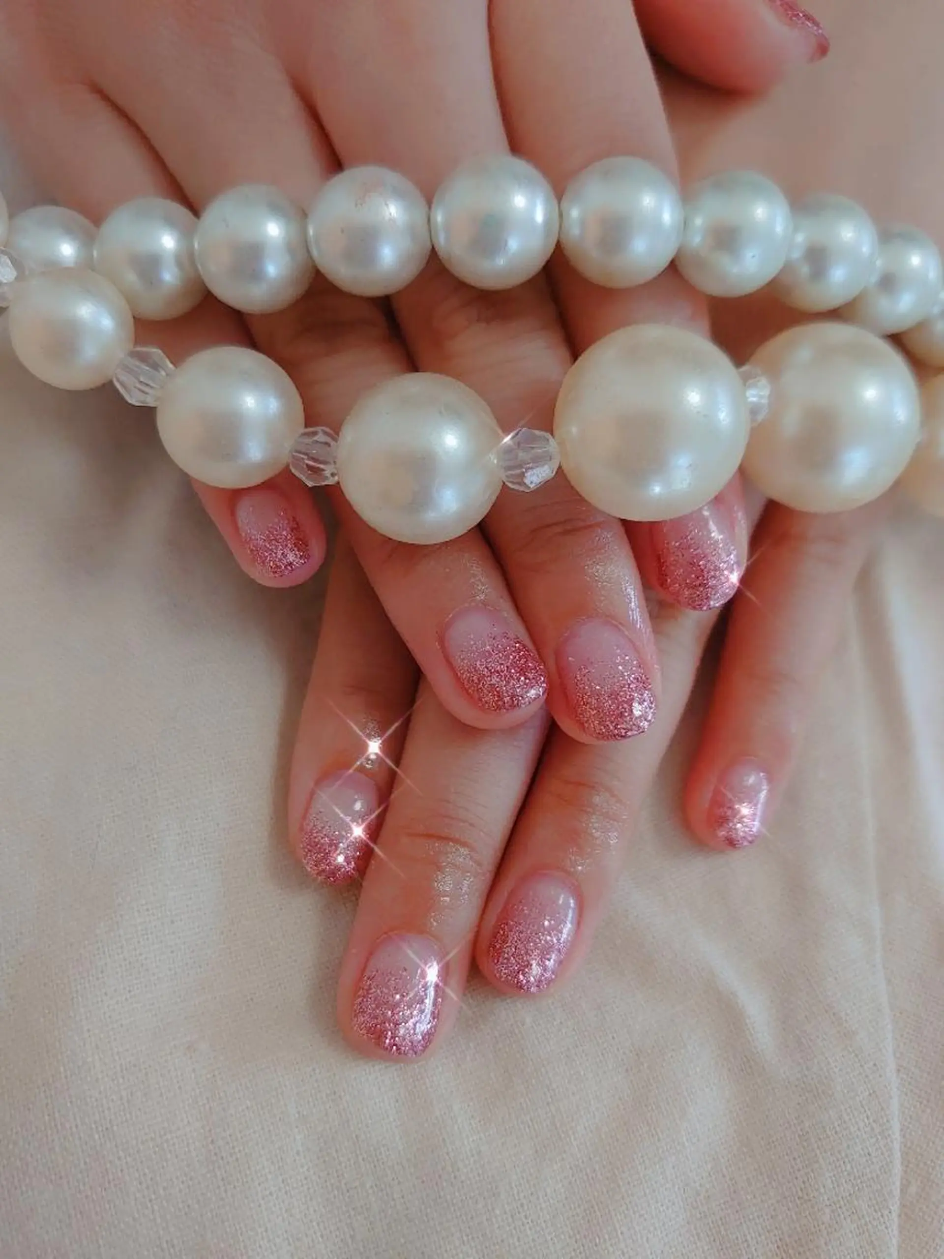 ネイル ラメ(グリッター) ラメグラデーション ピンク ハンドネイル MANA MANAのネイルデザイン