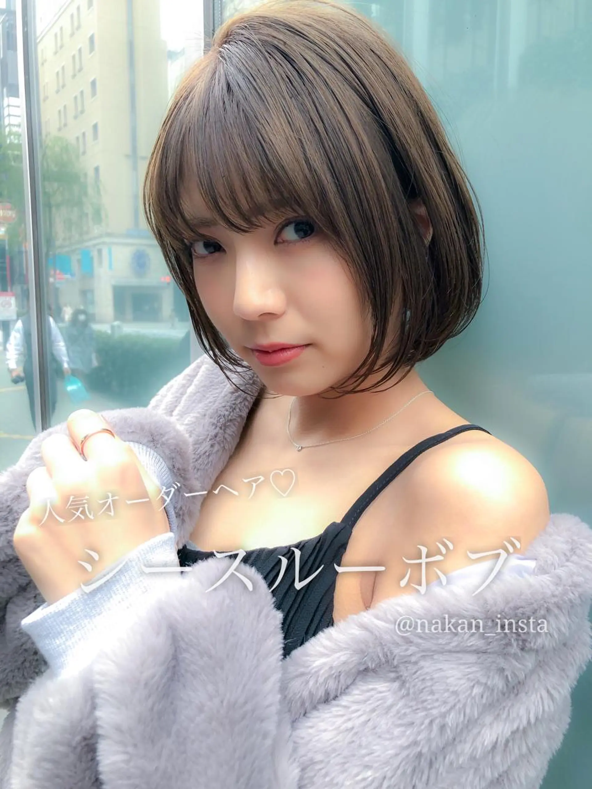 ショート カラー 顔周りレイヤー/ボブ 銀座✨中野まさひろのヘアスタイル