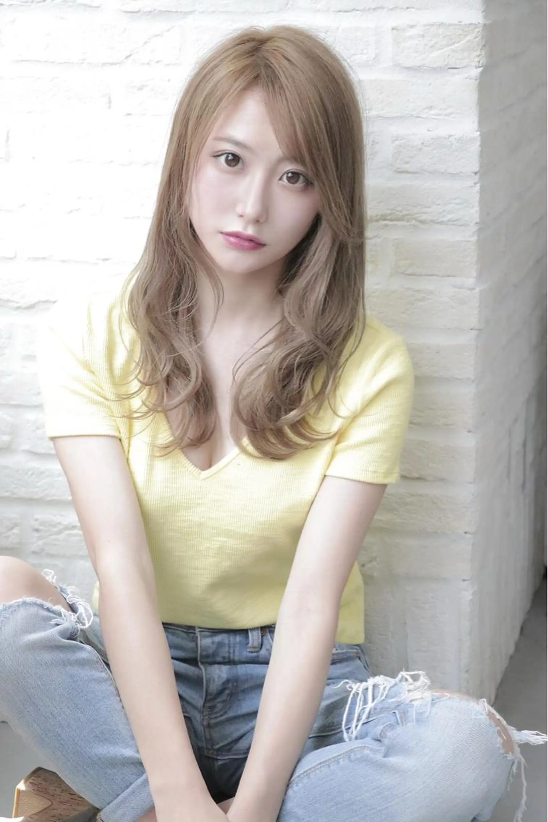 セミロング カット ヘアカラー トリートメント ヘアリゾート粋　新宿三丁目本店所属・前地 麻衣のヘアスタイル