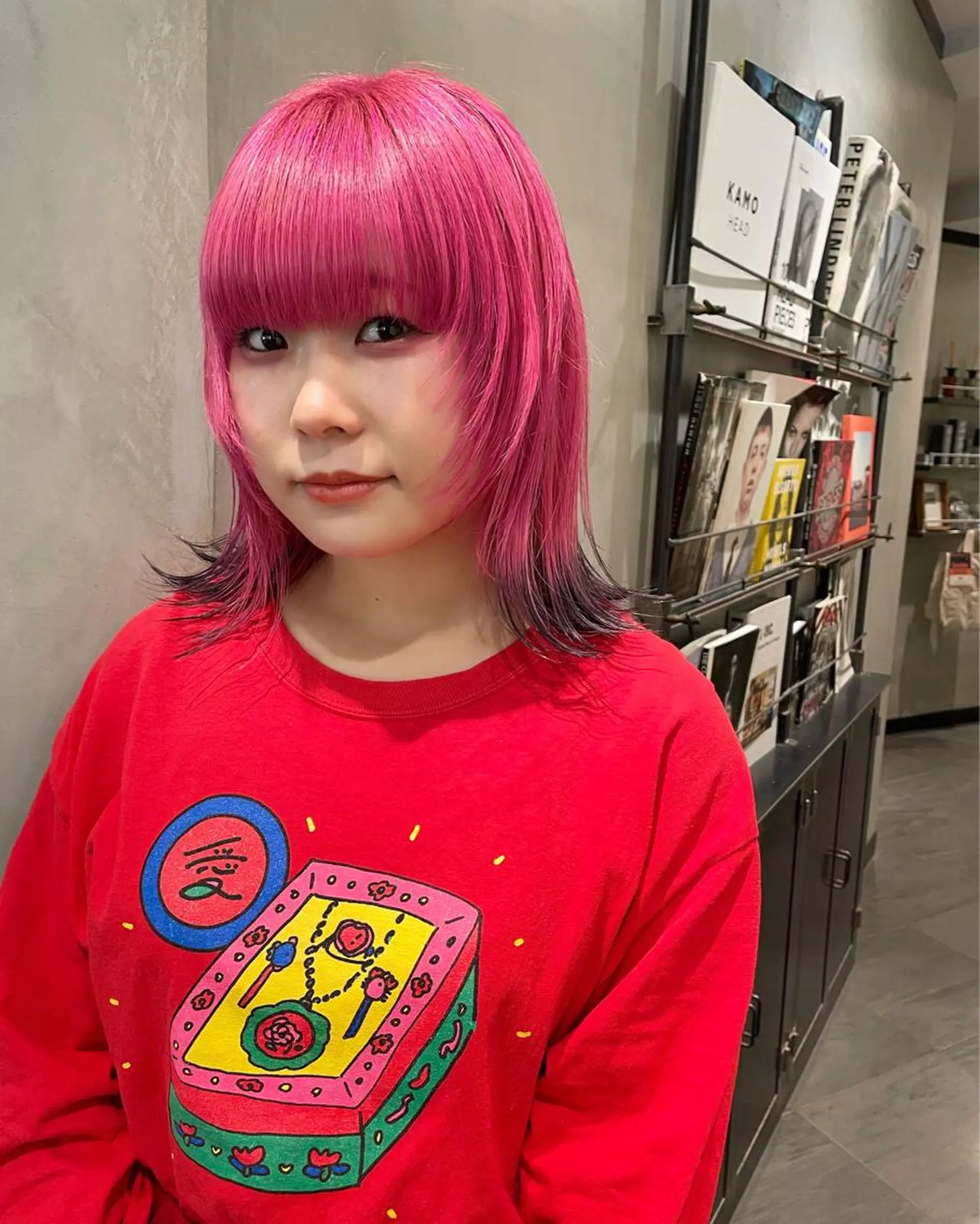 ミディアム カラー ヘアカラー トリートメント 優 作のヘアスタイル