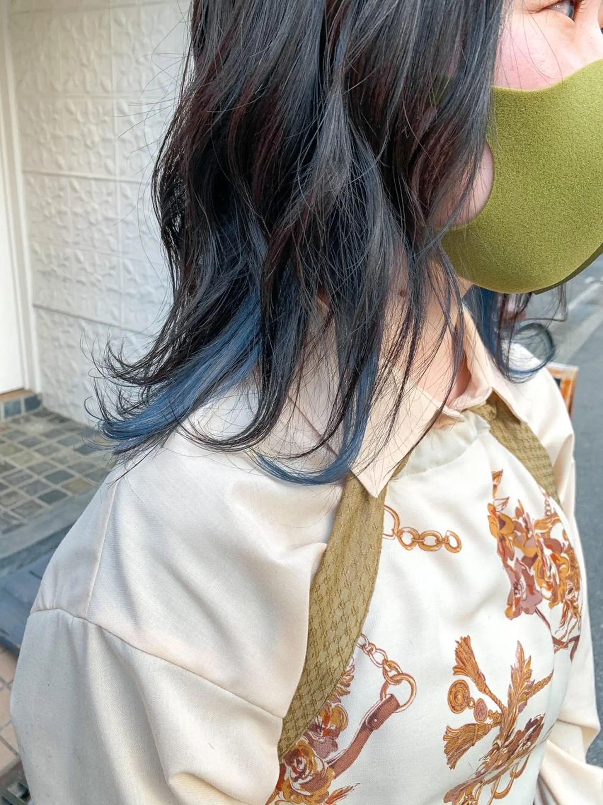 ミディアム カラー ブリーチ ブルーカラー インナーカラー ヘアカラー ﾖｼﾅｶﾞﾏﾕ🦕 透明感カラーのヘアスタイル