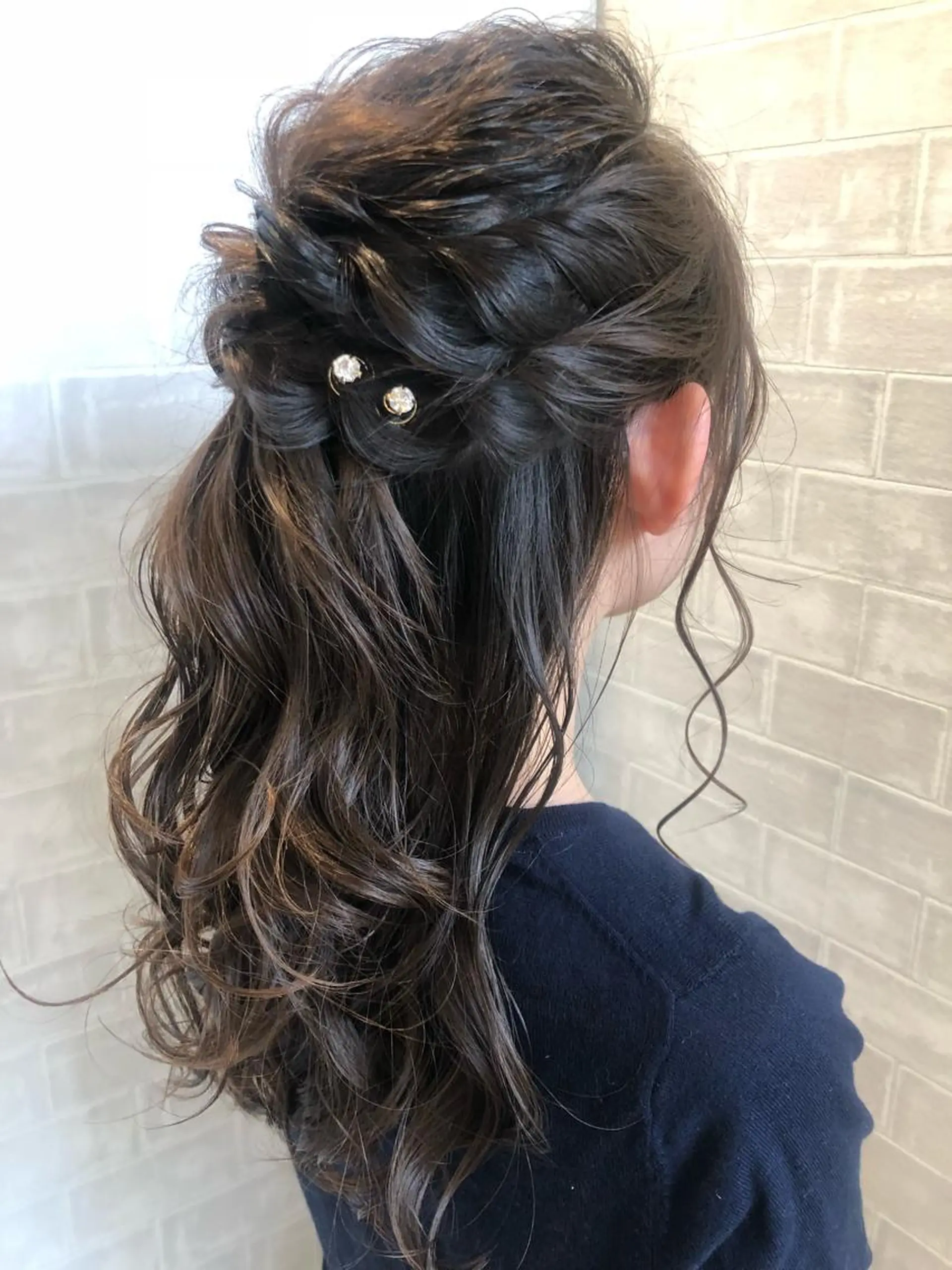 ロング ヘアアレンジ ハーフアップ 久保田 茜のヘアスタイル