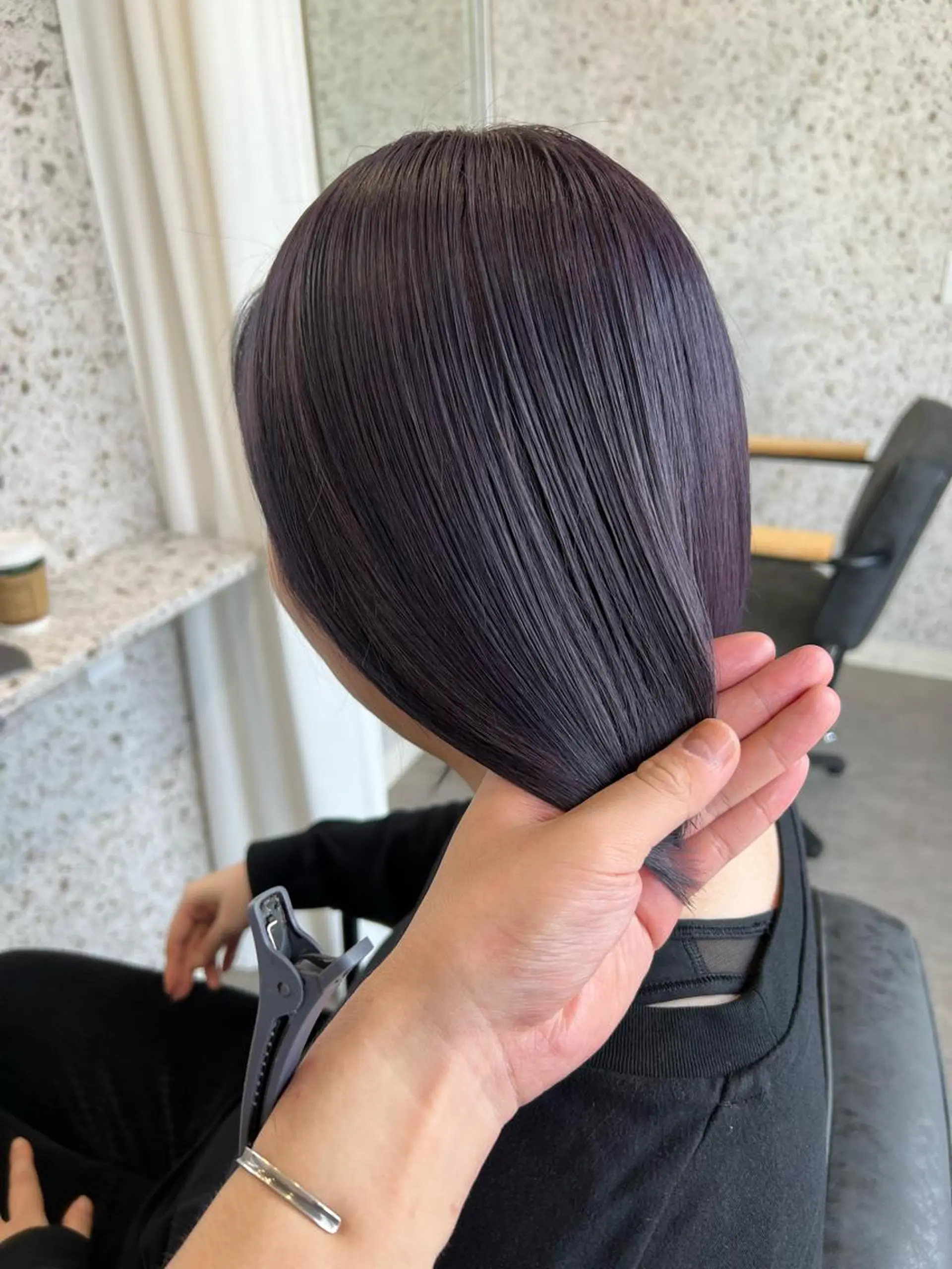 ショート カラー ヘアアレンジ バイオレットカラー ヘアカラー トリートメント lani 天神大名/ブリーチのヘアスタイル