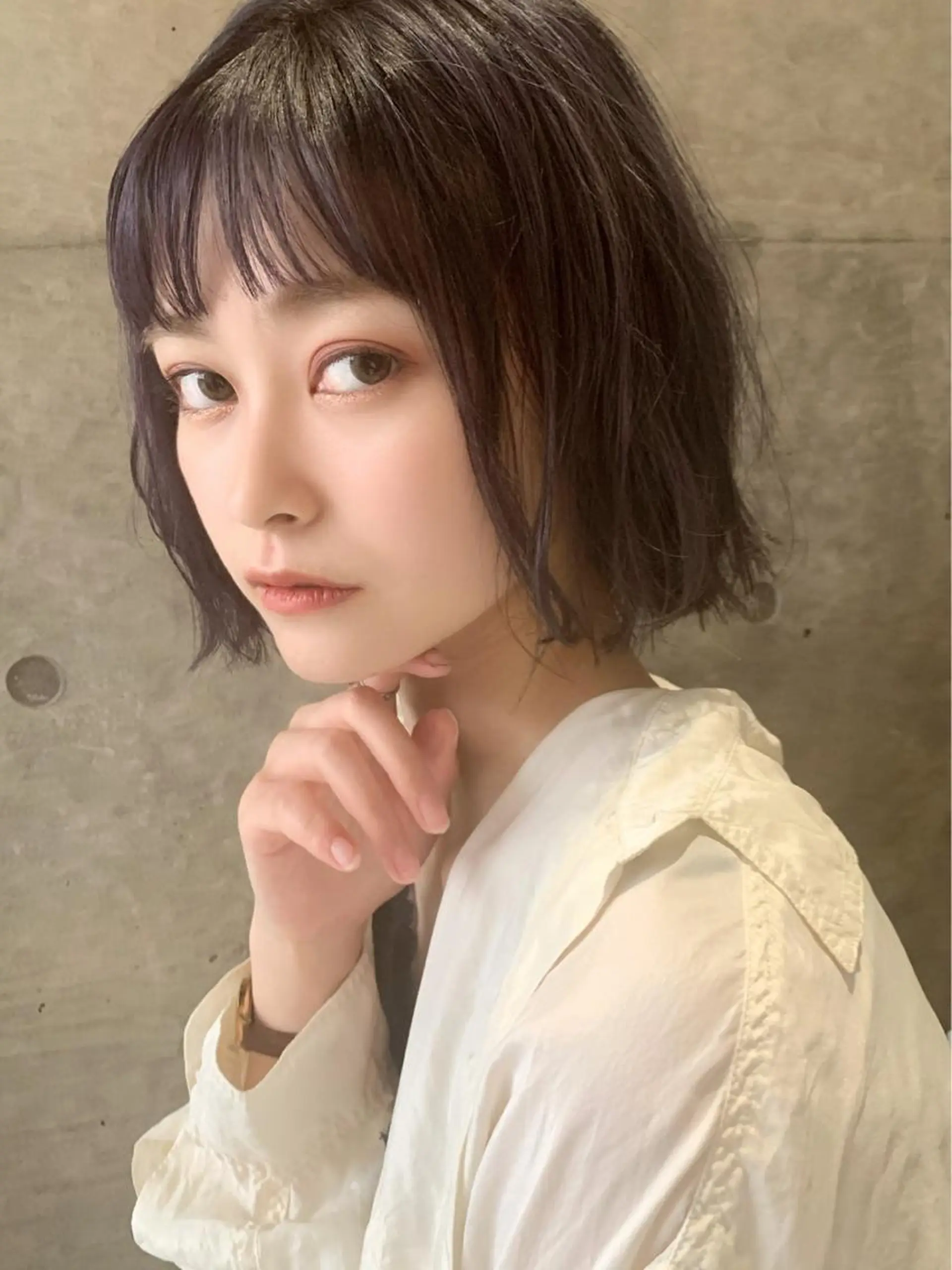 ショート カラー アッシュ ケアカラー ハイライトカラー ハイライト 似合わせカット 韓国ヘア/前髪カット 廣瀬隆志のヘアスタイル