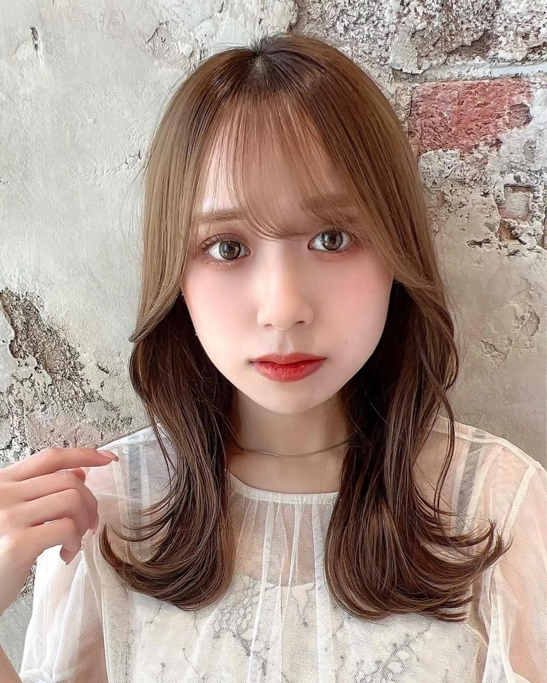 ロング くびれヘア 髪質改善 ロング 縮毛矯正 カット ヘアカラー トリートメント 🧡くびれヘア/前髪 顔周り🧡久原結衣のヘアスタイル