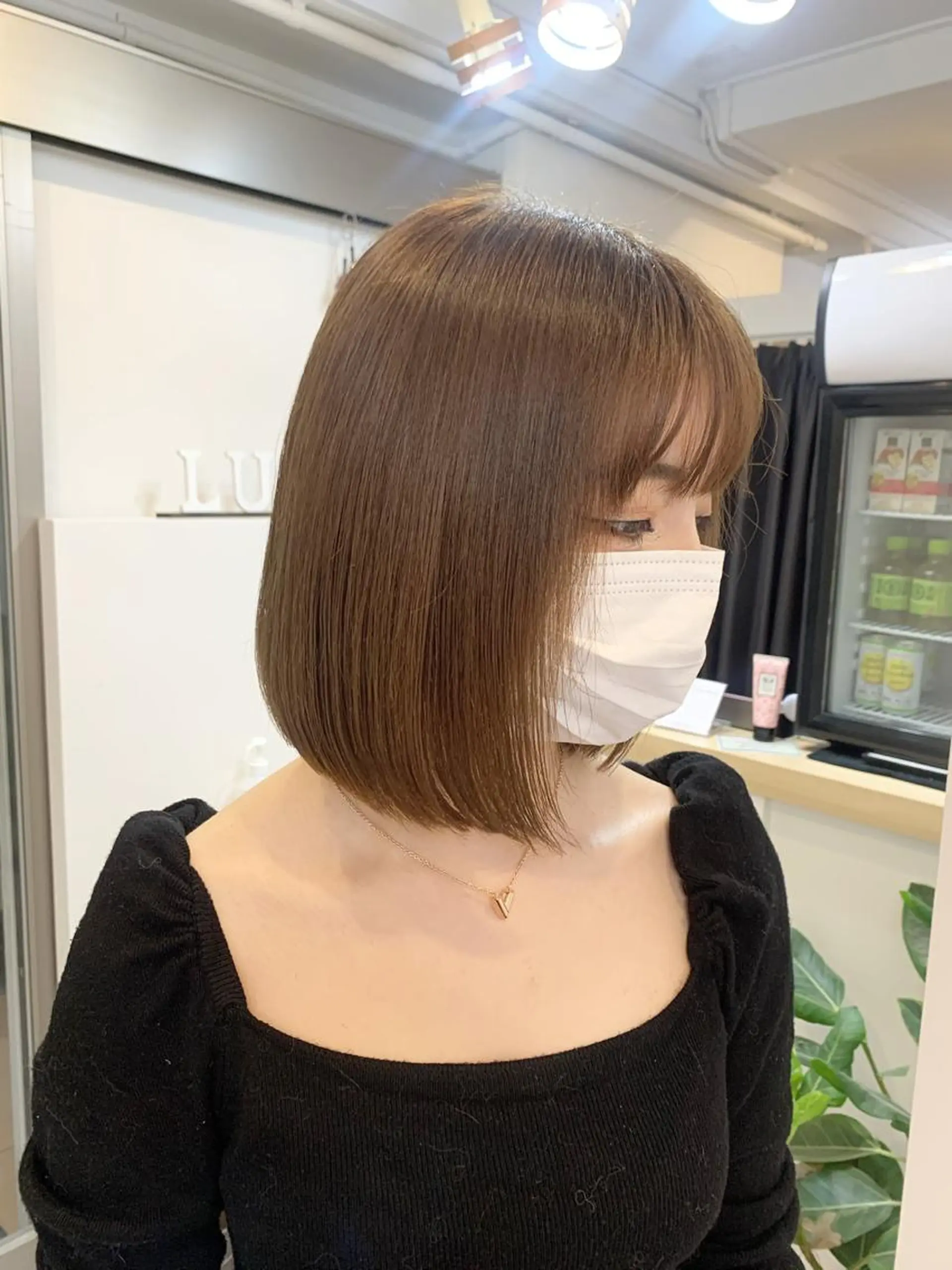 ショート 前下がりボブ ボブ レイヤー×縮毛矯正 深見 拓のヘアスタイル