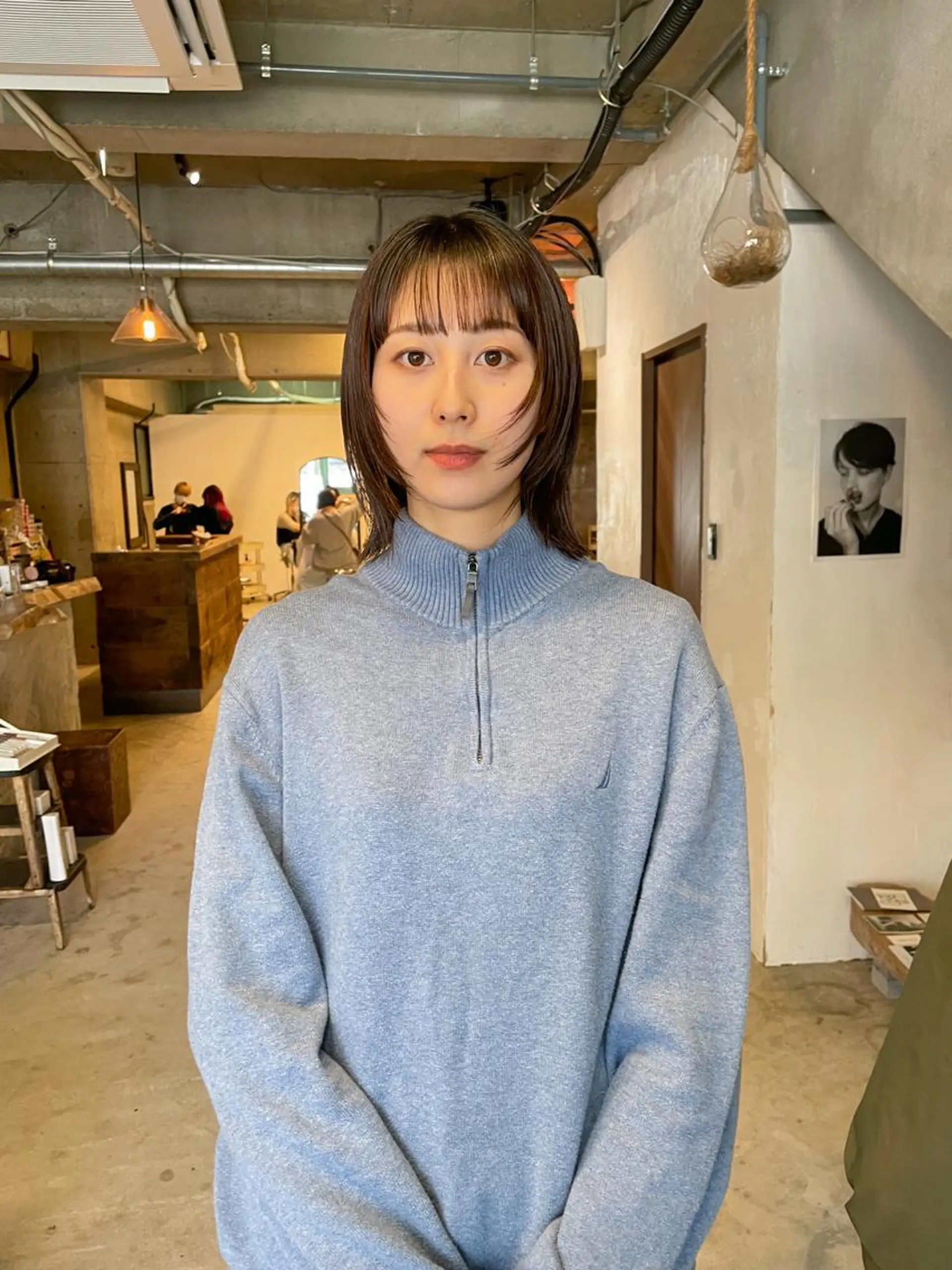 ミディアム カラー パーマ/レイヤー 岩山丈一郎のヘアスタイル