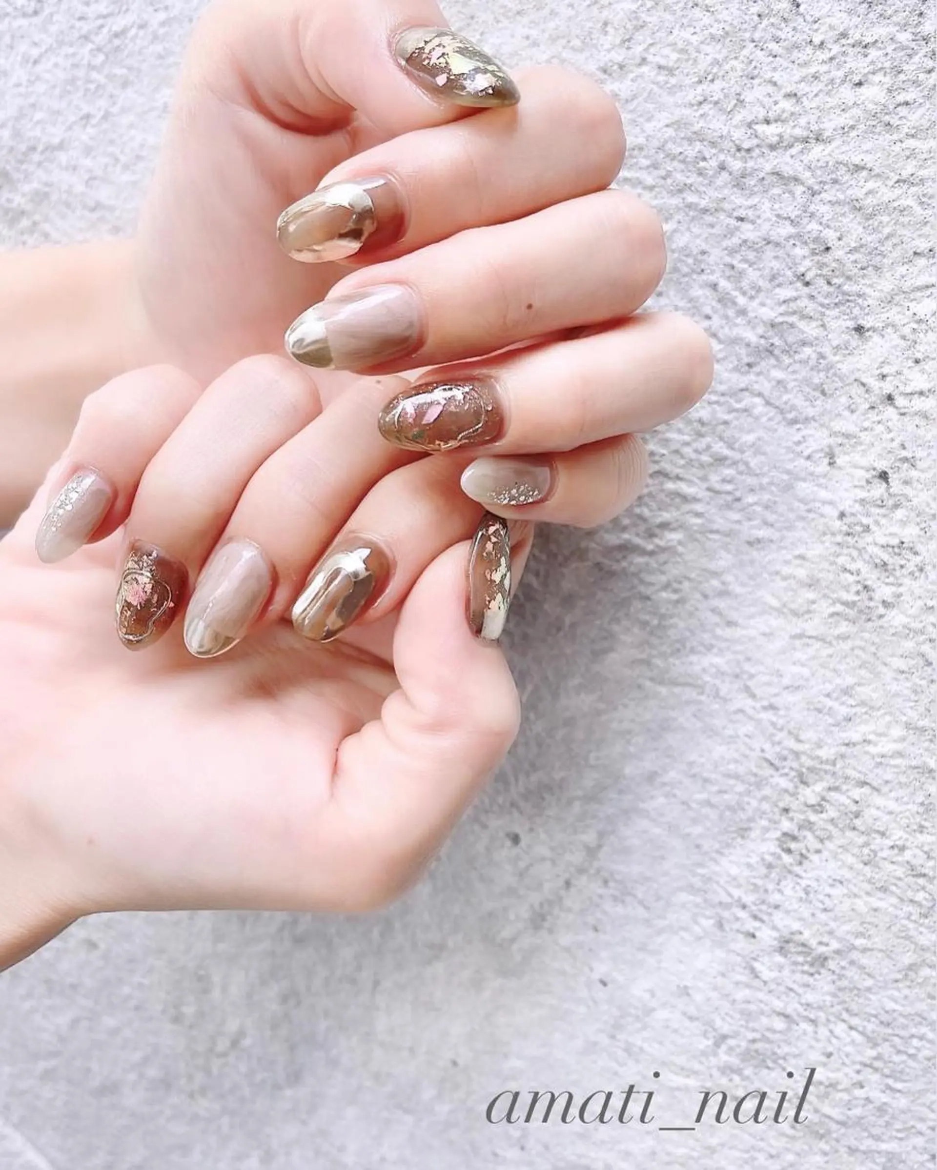 ネイル マグネットネイル ミラーネイル ニュアンスネイル ワンカラーネイル ハンドネイル amati_nail TAKAKOのネイルデザイン