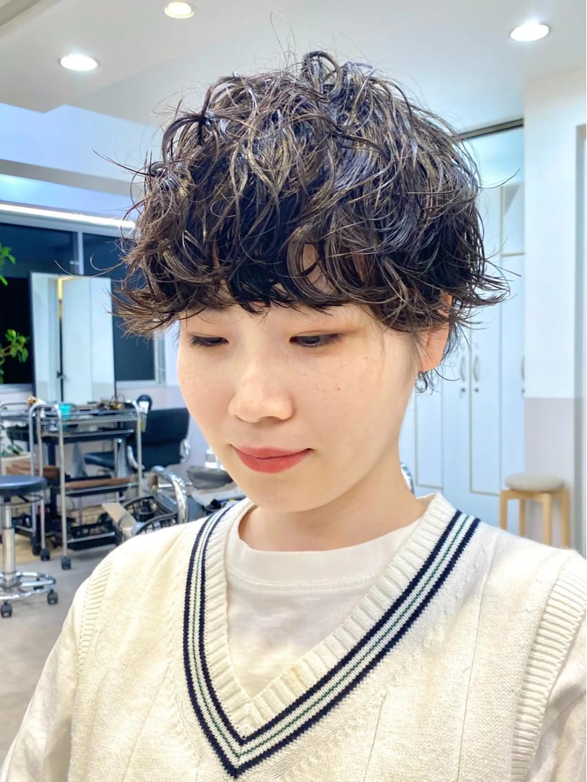 ショート パーマ 会田 渡夢のヘアスタイル