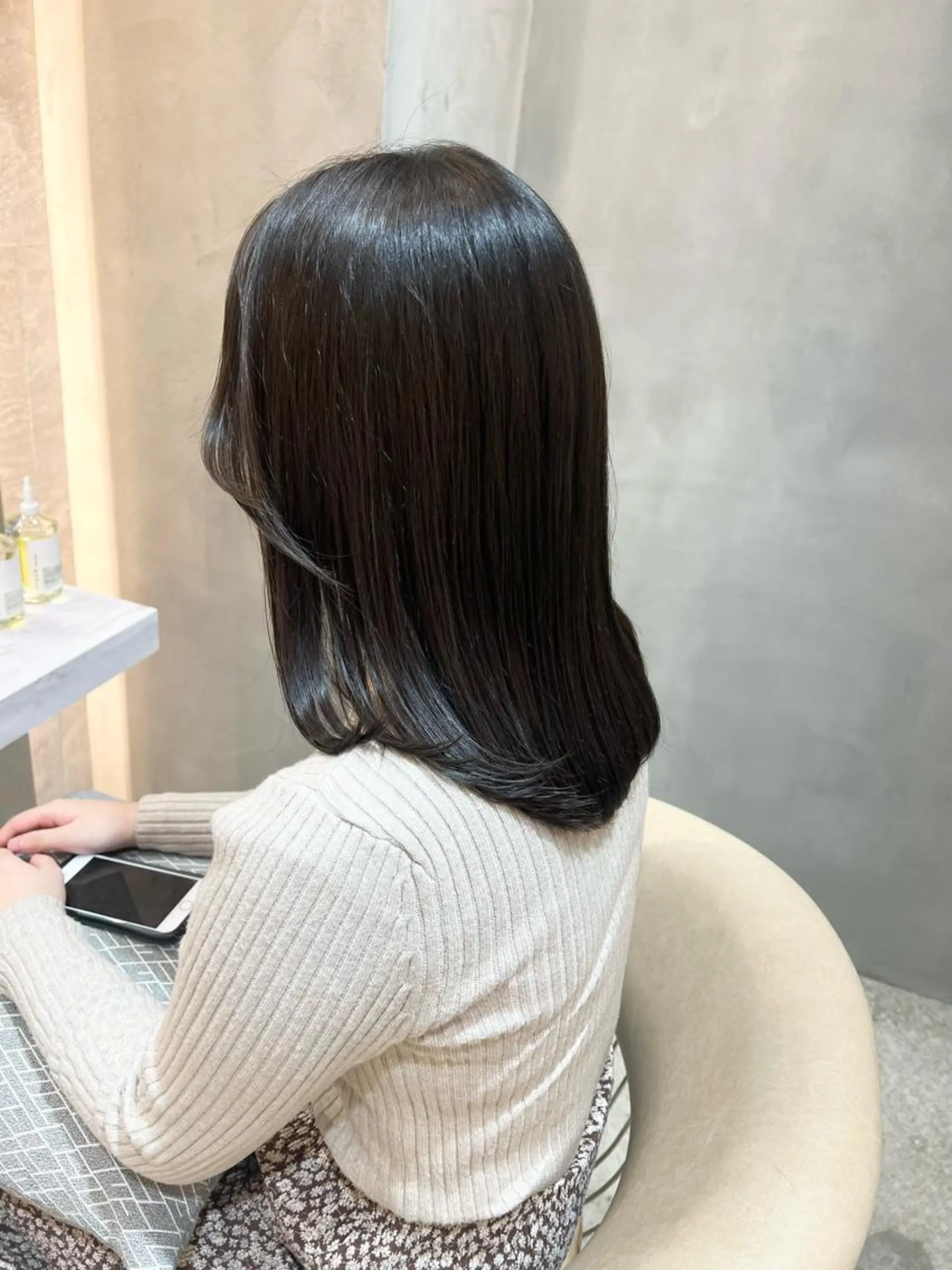 ミディアム ボブ/巻ける縮毛矯正 /韓国レイヤーはなのヘアスタイル