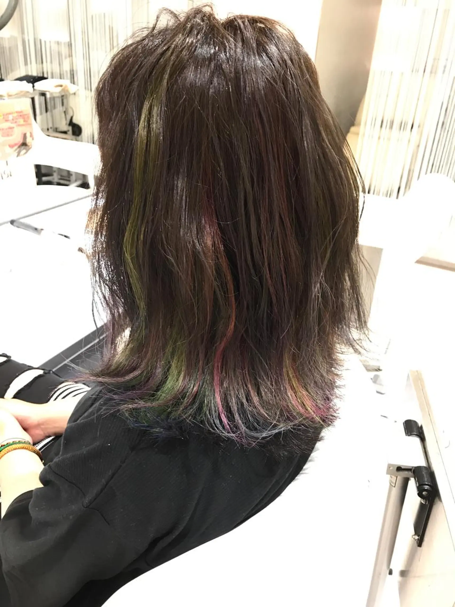 セミロング カラー カット ヘアカラー 湯浅 了一のヘアスタイル