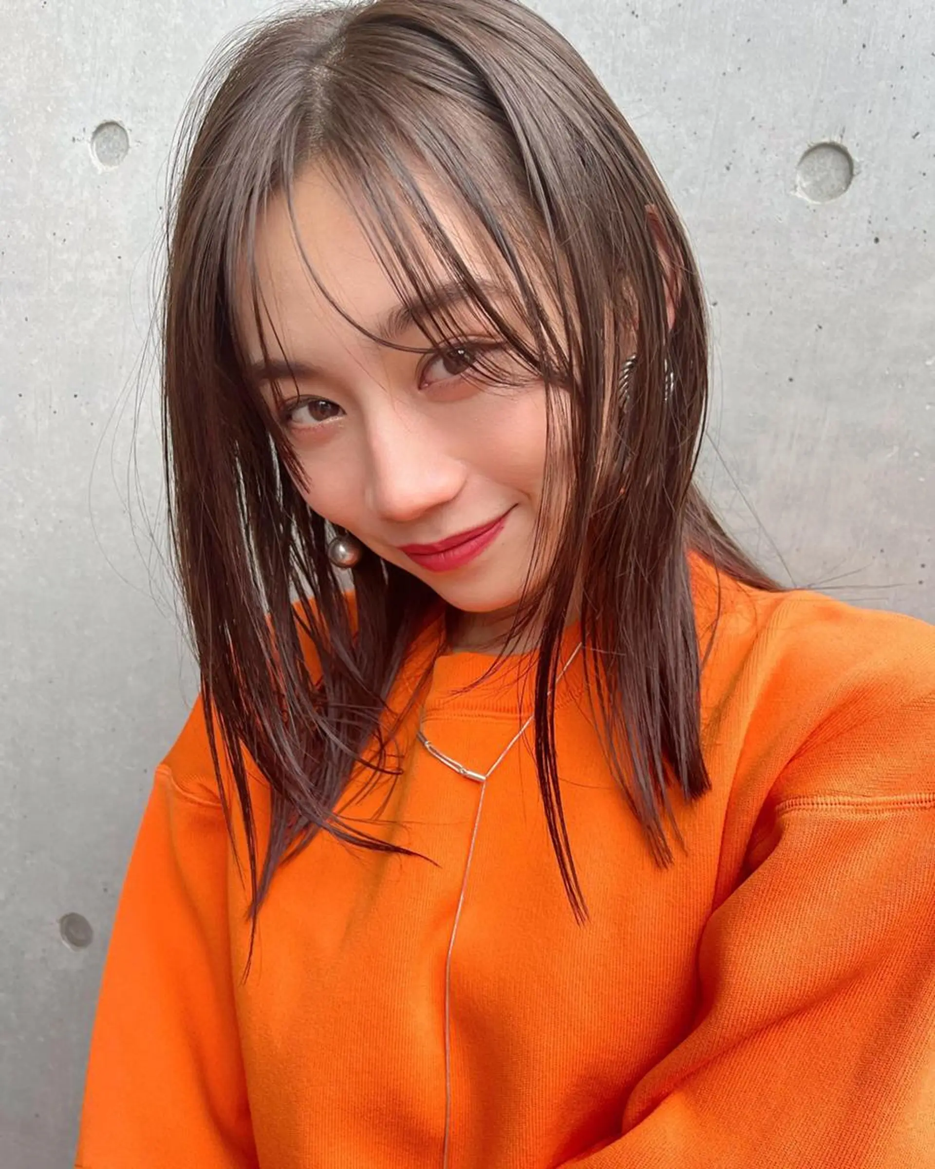 ミディアム カラー ヘアアレンジ 黒髪 ハイライトカラー くせ毛 ハイライト 髪質改善 韓国/髪質改善💘 櫻井かれんのヘアスタイル
