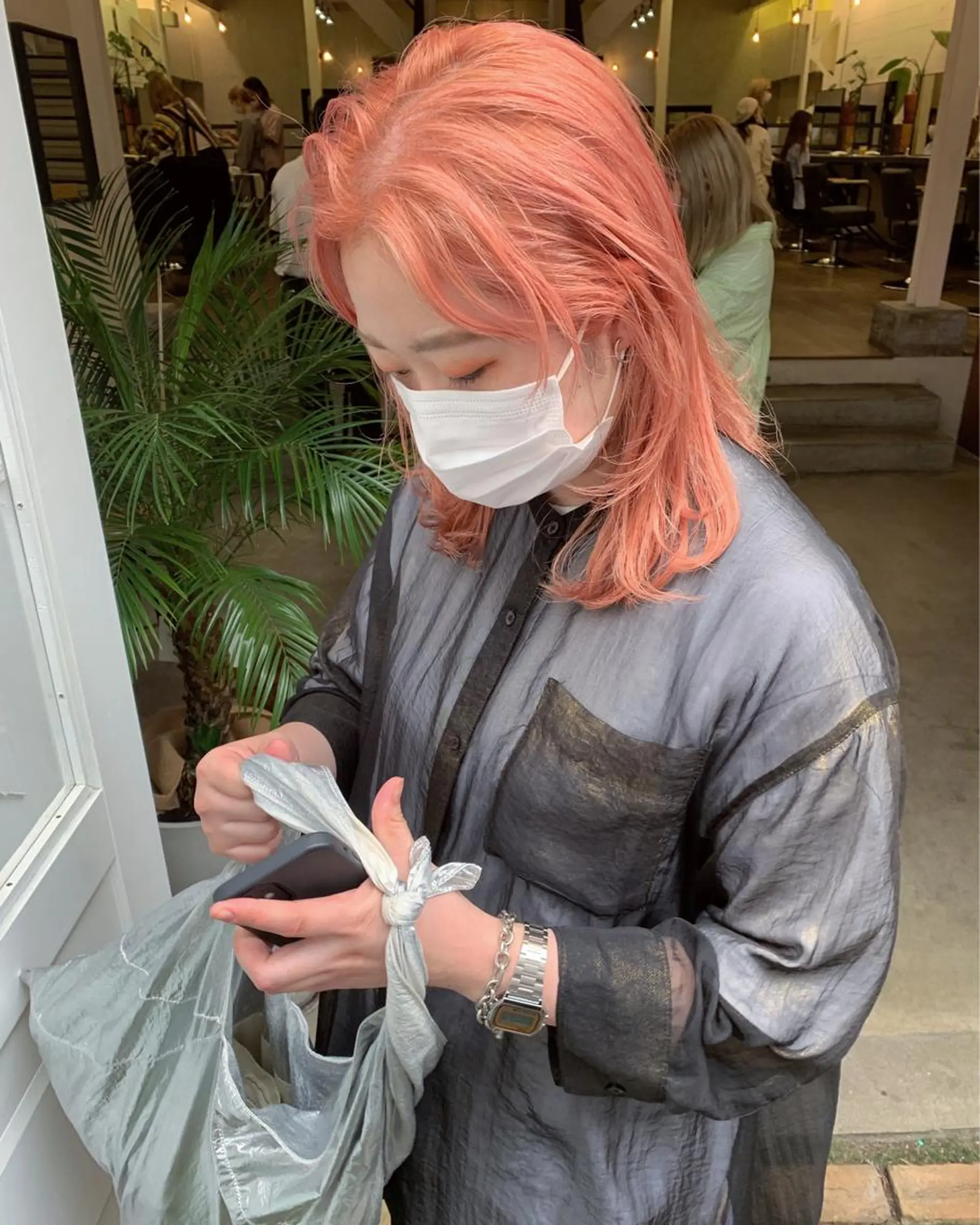 ミディアム カラー デザインカラー カット ヘアカラー ハッシュカット カシマハヤトのヘアスタイル