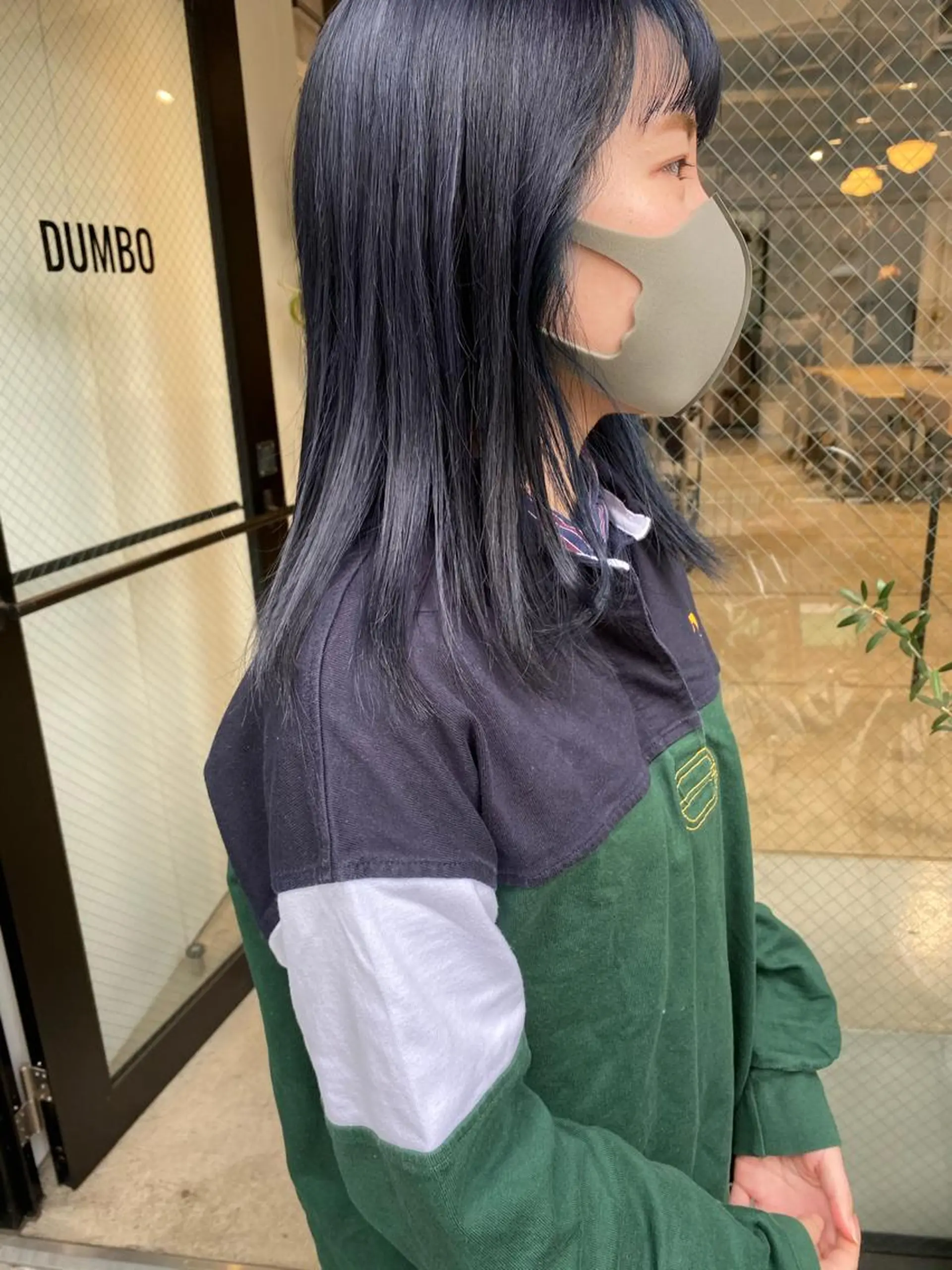 セミロング カラー パーマ ヘアアレンジ メンズ ネイビーカラー パーマスタイル🔅 sayacaのヘアスタイル