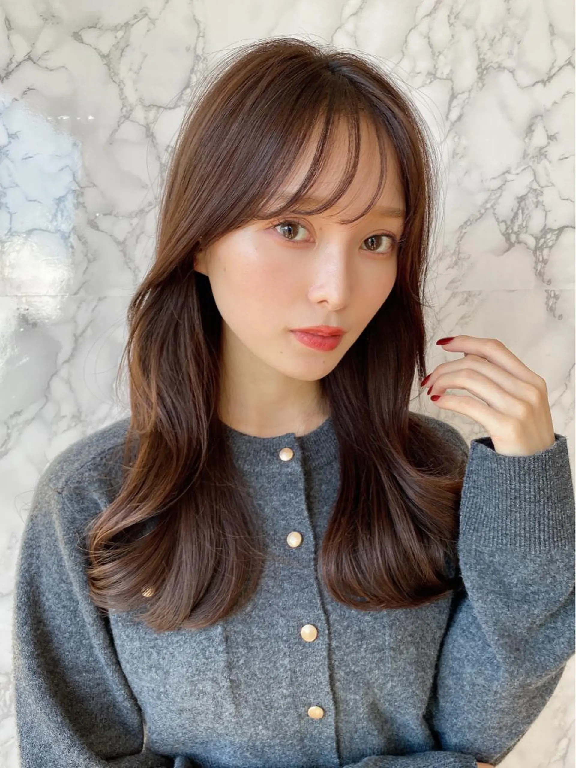 セミロング くびれヘア 髪質改善 レイヤーカット 縮毛矯正 カット ヘアカラー トリートメント 🧡くびれヘア/前髪 顔周り🧡久原結衣のヘアスタイル