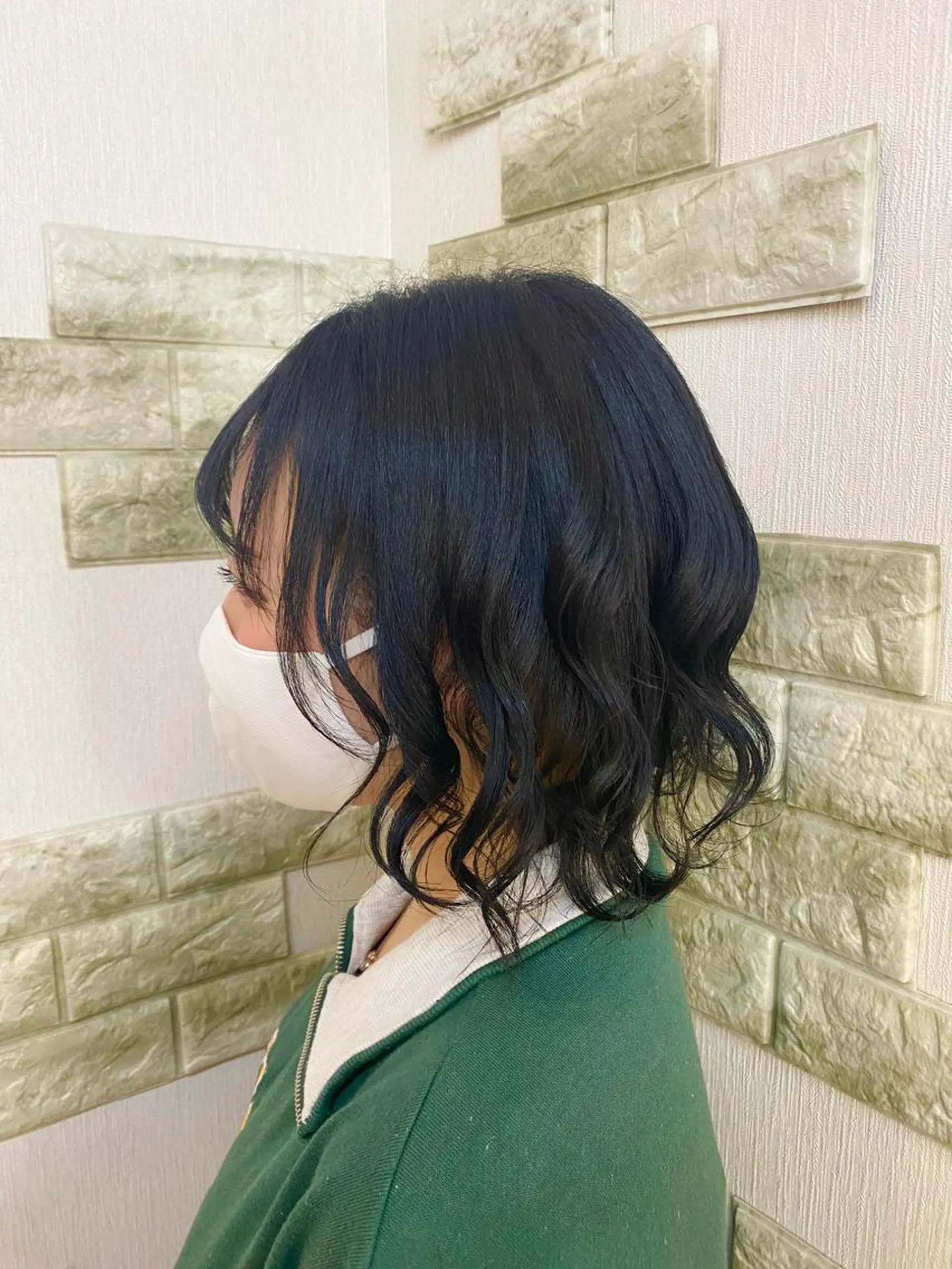 ショート カラー 黒髪 ブルーカラー ブルーブラック ️🫧押上️🫧はな 🫧うる艶パーマのヘアスタイル