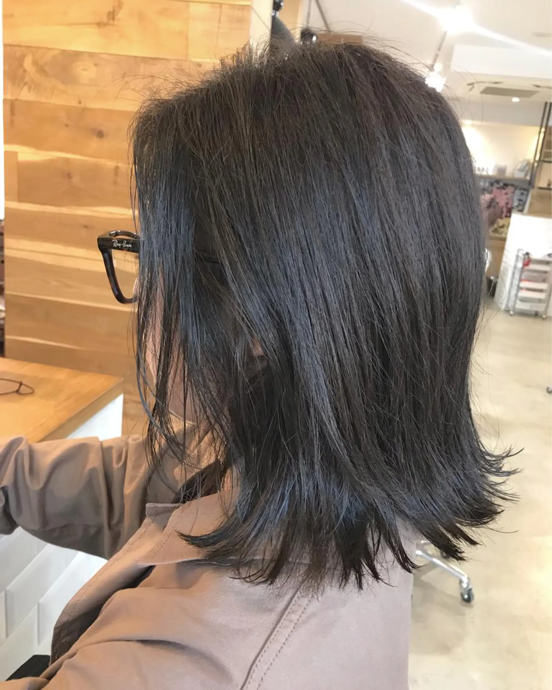 ミディアム カラー 暖色カラー🍊 ボブ🌿顔周りcutのヘアスタイル