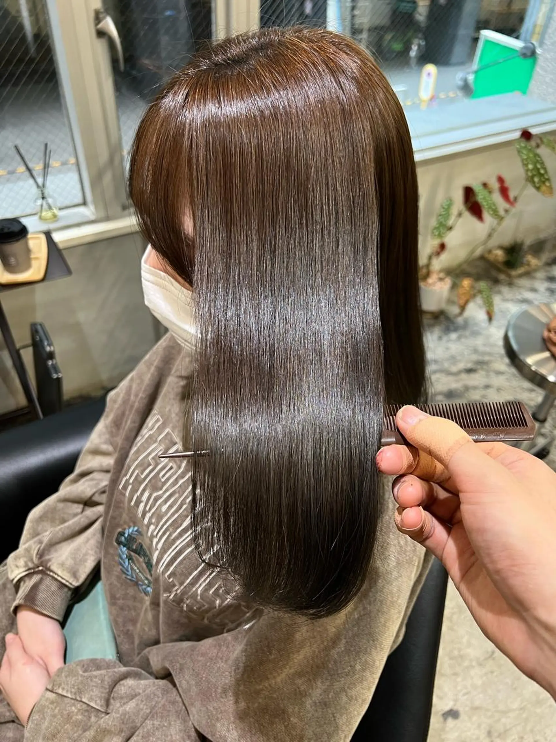 セミロング パーマ 酸性ストレート ストレートパーマ 北花田美容師🍃村尾 光太/むらのヘアスタイル