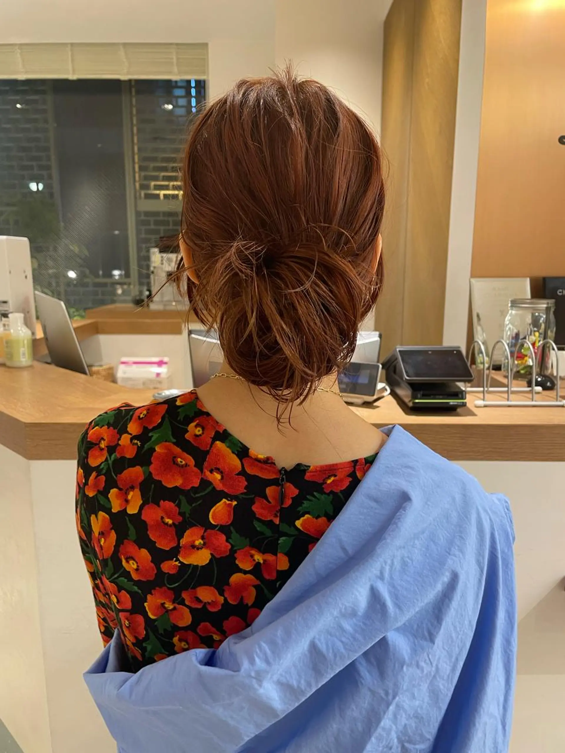 セミロング カラー ヘアアレンジ ベージュカラー オレンジ オレンジベージュ ヘアカラー トリートメント ボブ/レイヤー/ケア パーマ/リュウタのヘアスタイル