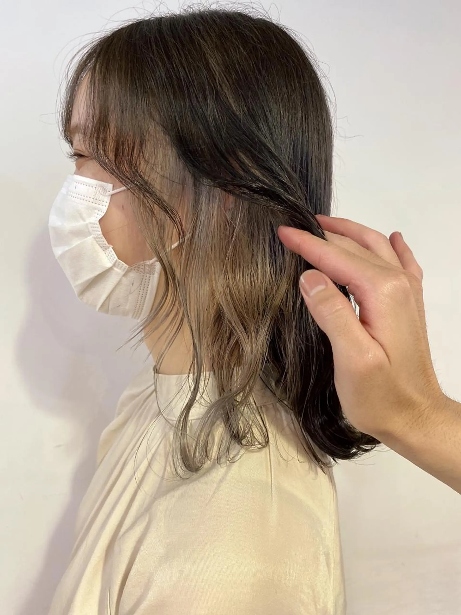 ミディアム カラー ヘアアレンジ 切りっぱなしボブ/ デザインカラー店長のヘアスタイル