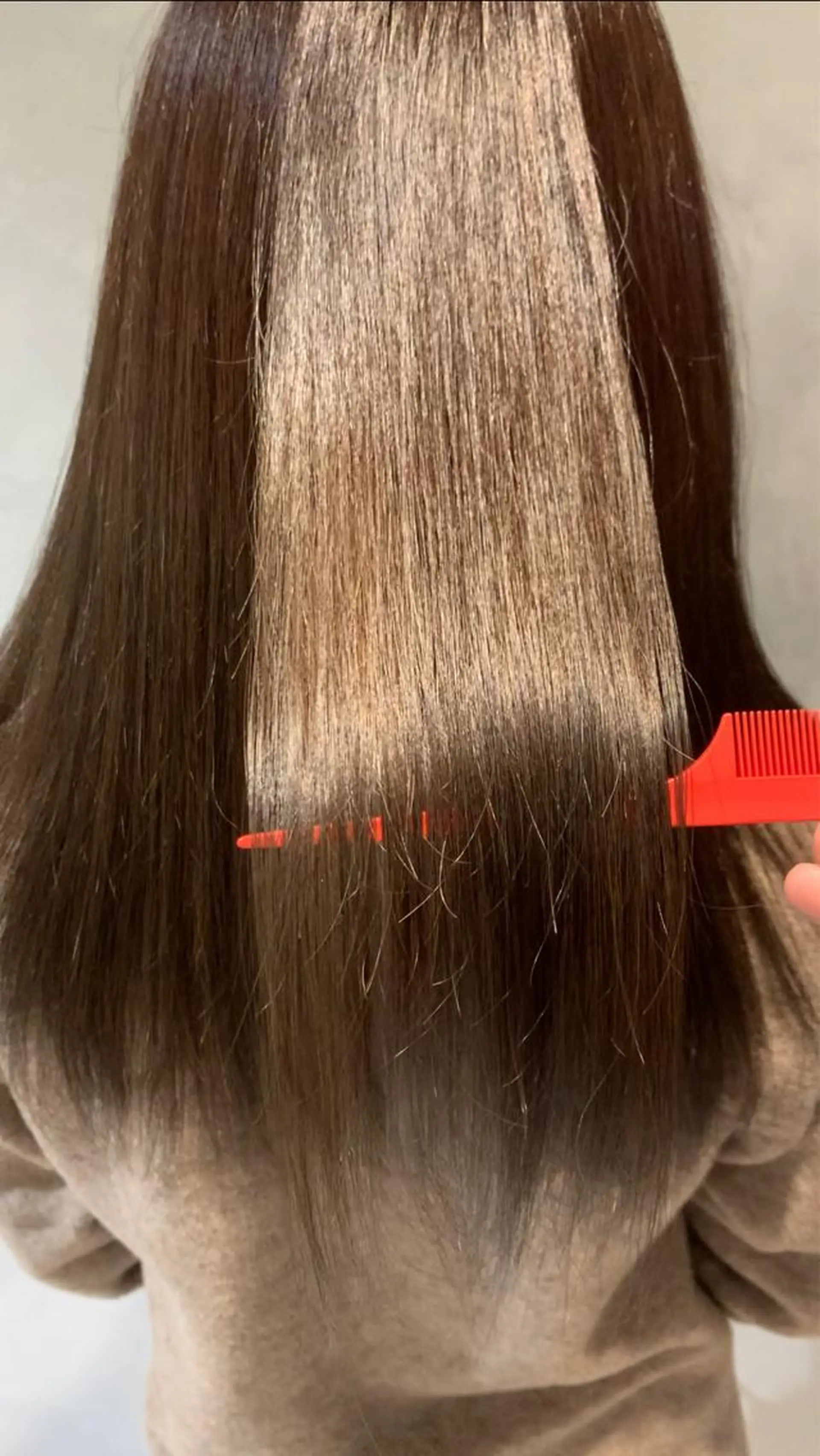 セミロング 縮毛矯正 髪質改善ストレート アオヤギのヘアスタイル