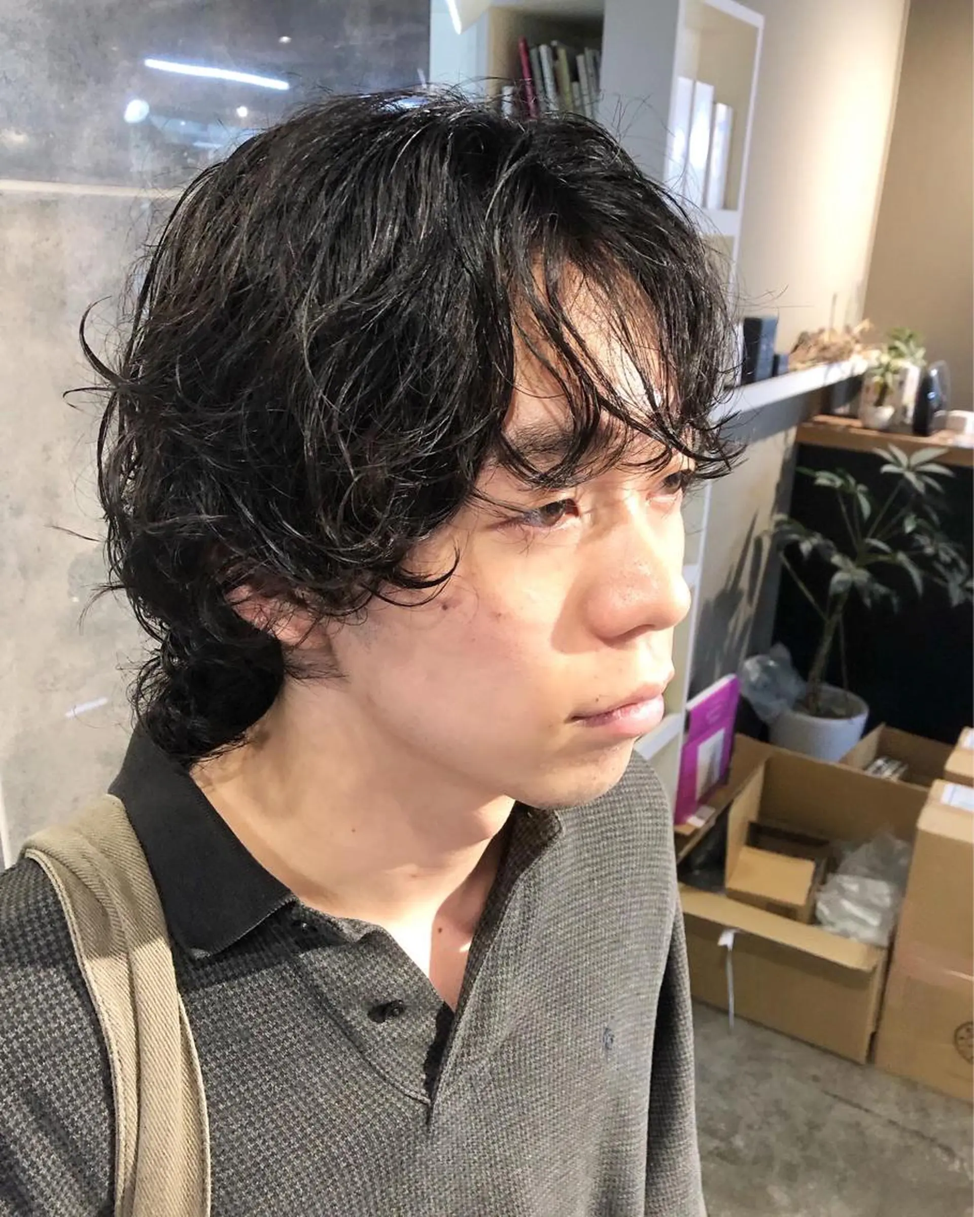 ヘアアレンジ メンズ メンズパーマ メンズウルフカット ウルフカット カット トリートメント ヘアセット メンズ特化✂️栗原 侑也のヘアスタイル