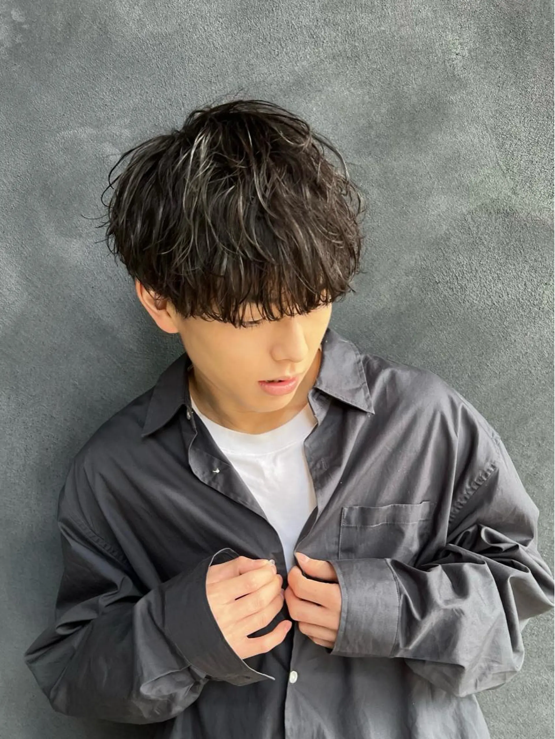 ショート パーマ メンズ 波巻きパーマ カット パーマ JINKIメンズ特化 メンズカットパーマのヘアスタイル