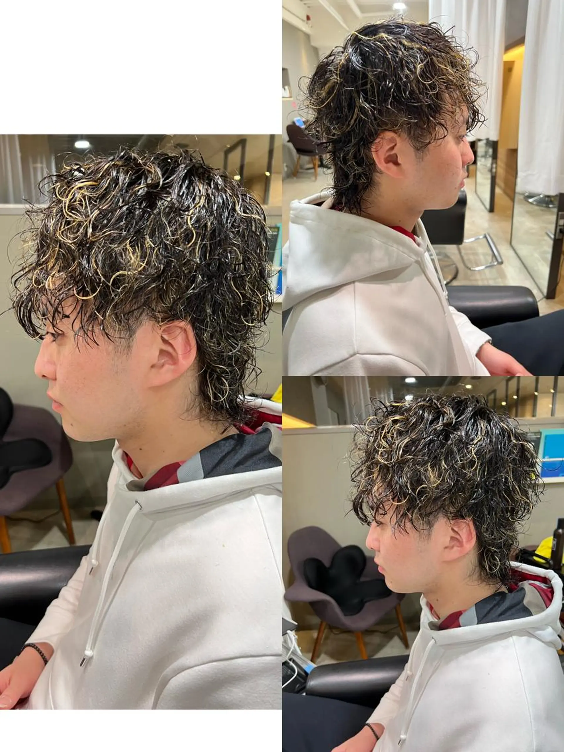 パーマ メンズ 心斎橋バレイヤージュ 小林勝貴のヘアスタイル