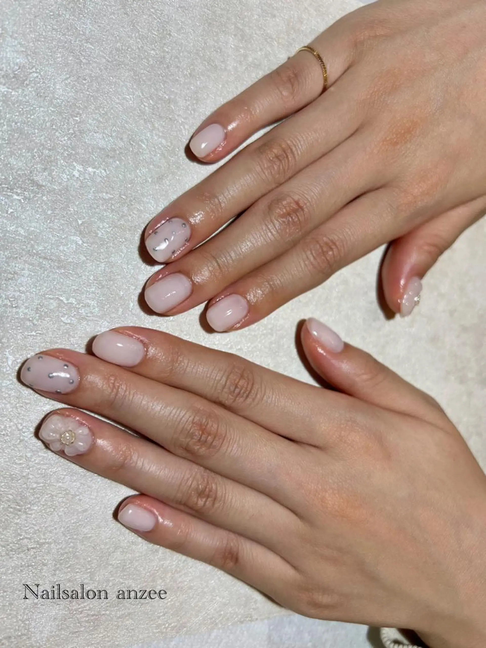 ショート ネイル 冬ネイル sp anzeeのネイルデザイン