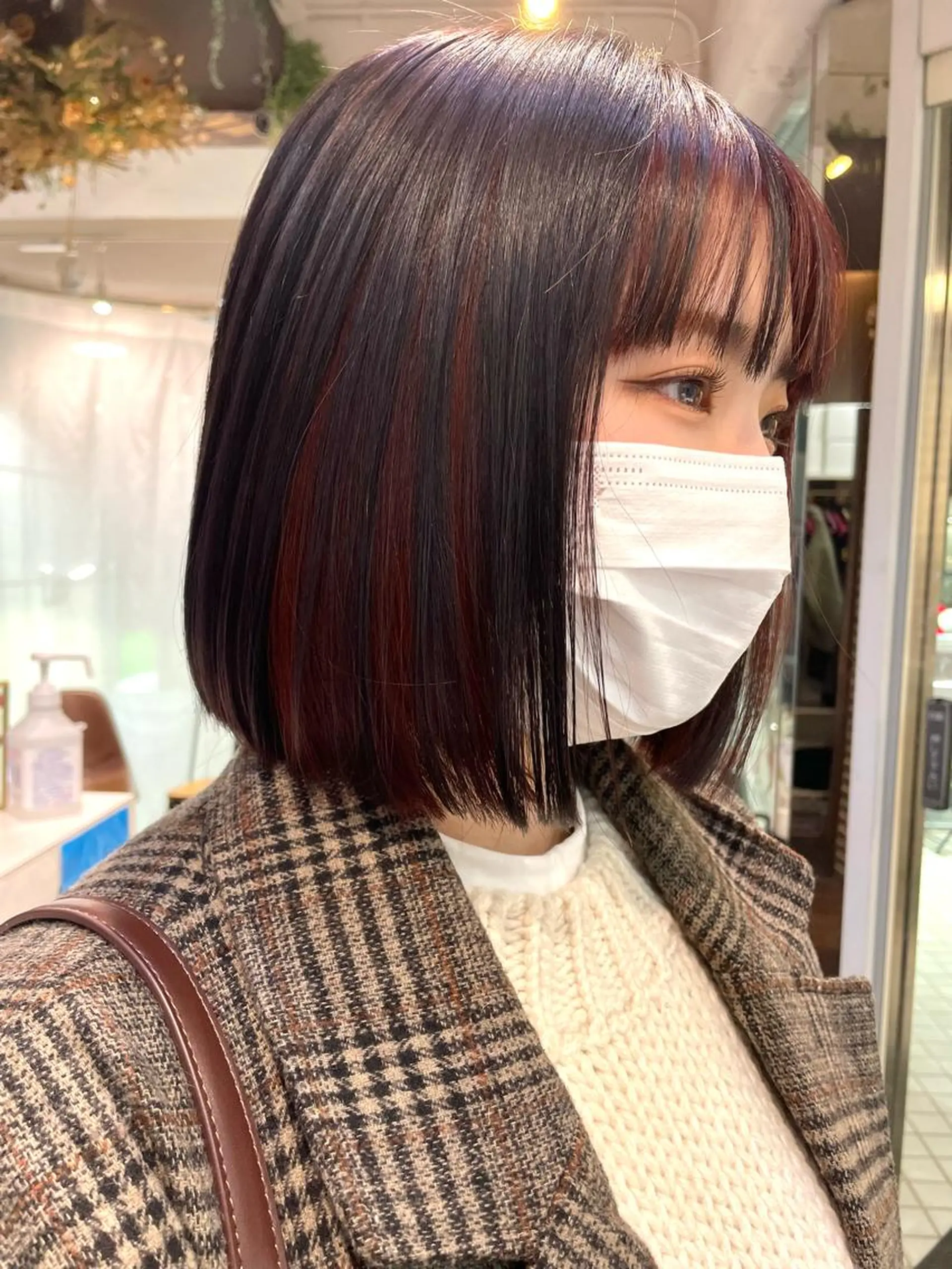 ショート カラー インナーカラー ボブ ヘアカラー トリートメント 韓国ヘア🦋 MIYUのヘアスタイル
