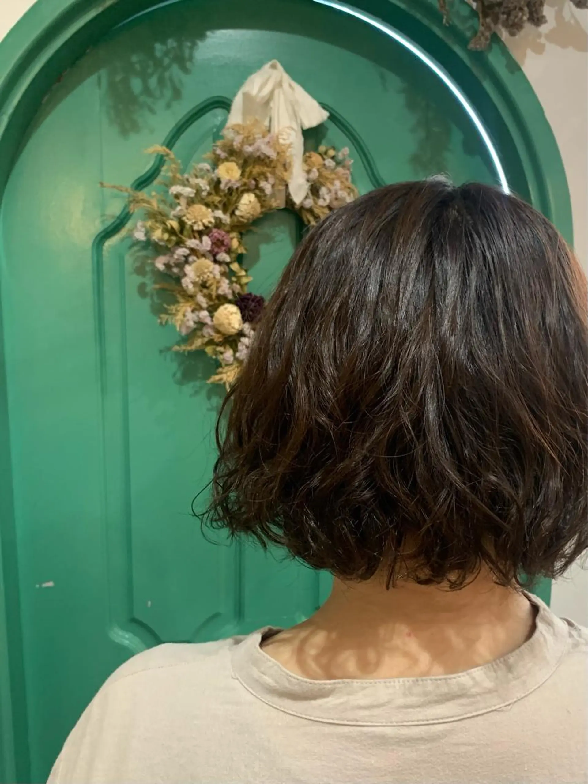 ミディアム カット ヘアカラー パーマ 佐藤 美咲のヘアスタイル