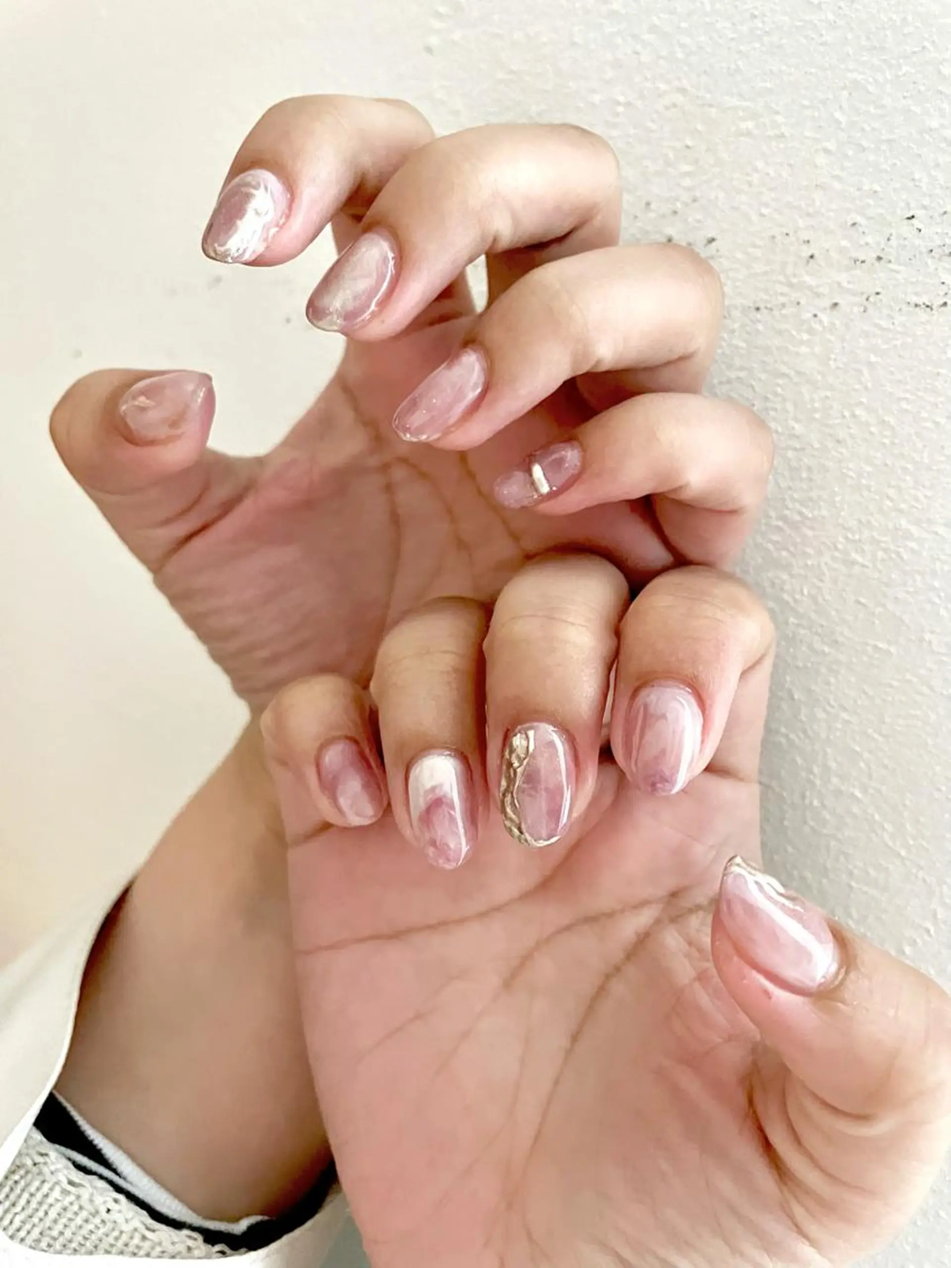 ネイル ジェルネイル 韓国ネイル ニュアンスネイル ピンク 春ネイル ハンドネイル フットネイル 甲斐市自宅サロン 🧸prunelleのネイルデザイン