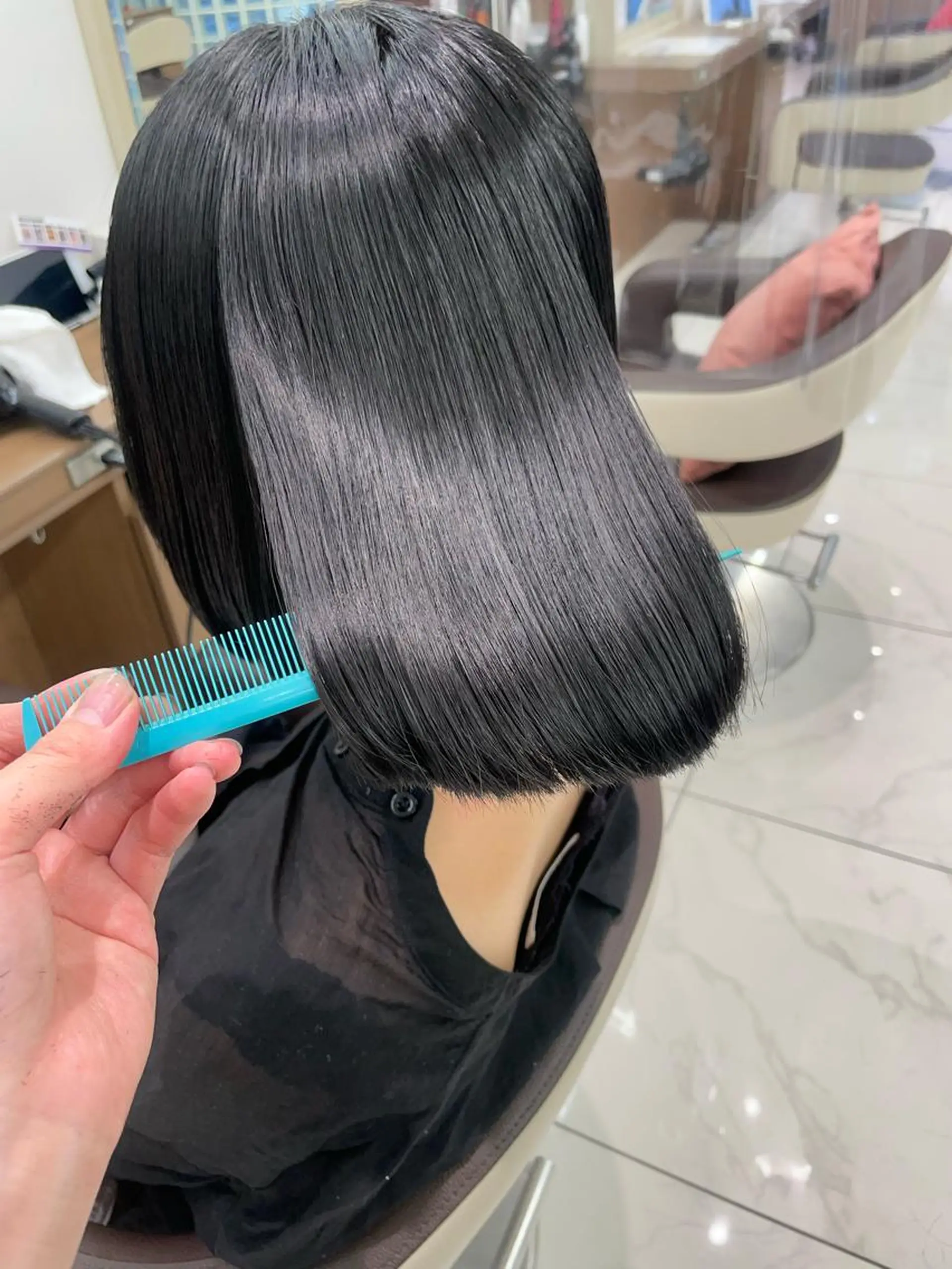 ミディアム カラー パーマ 縮毛矯正 カット ヘアカラー 縮毛矯正 福島成美/髪質改善 縮毛矯正/カラーのヘアスタイル
