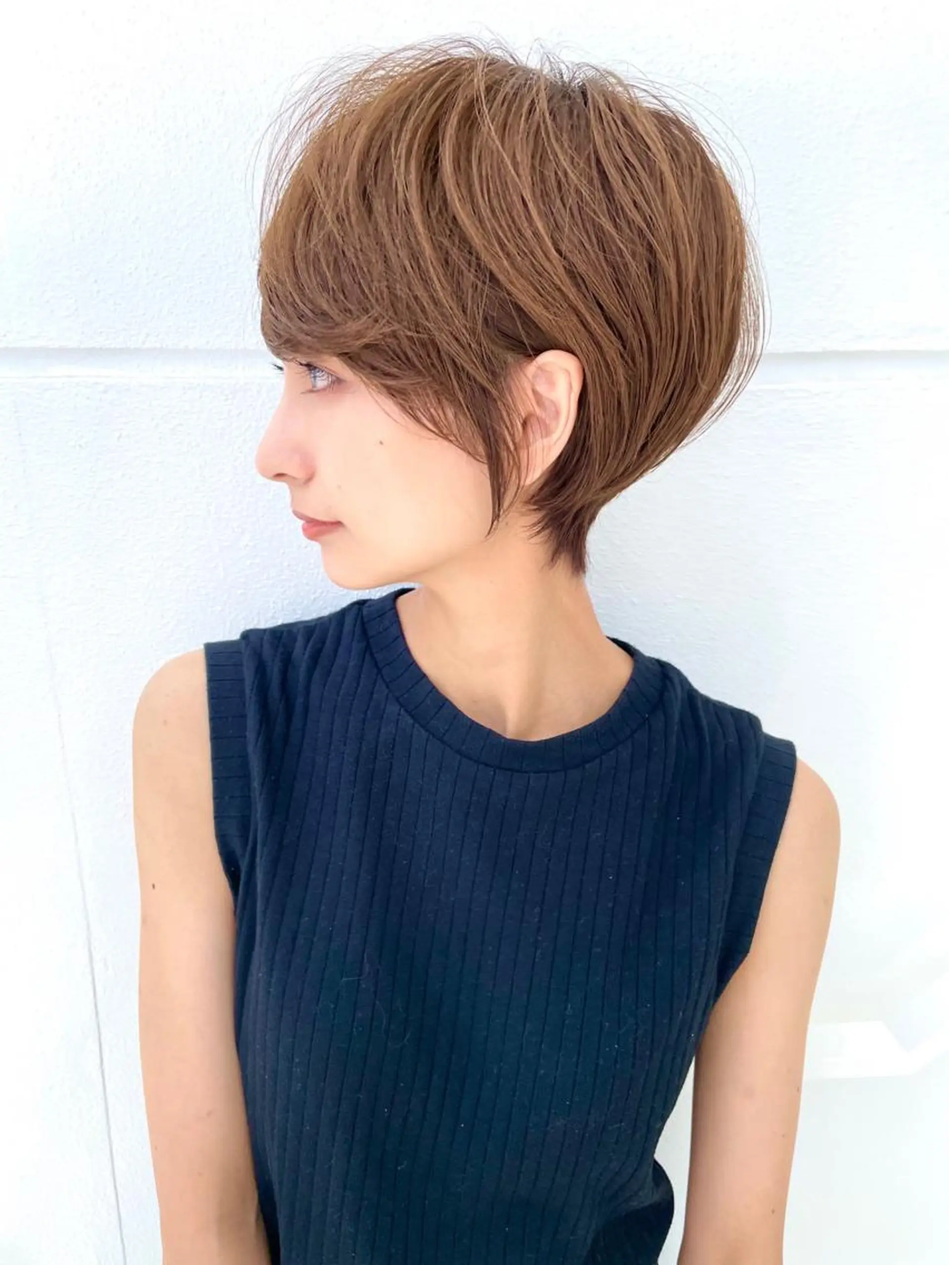 ショート カラー パーマ 【韓国　レイヤー 髪質改善✨】かずのヘアスタイル