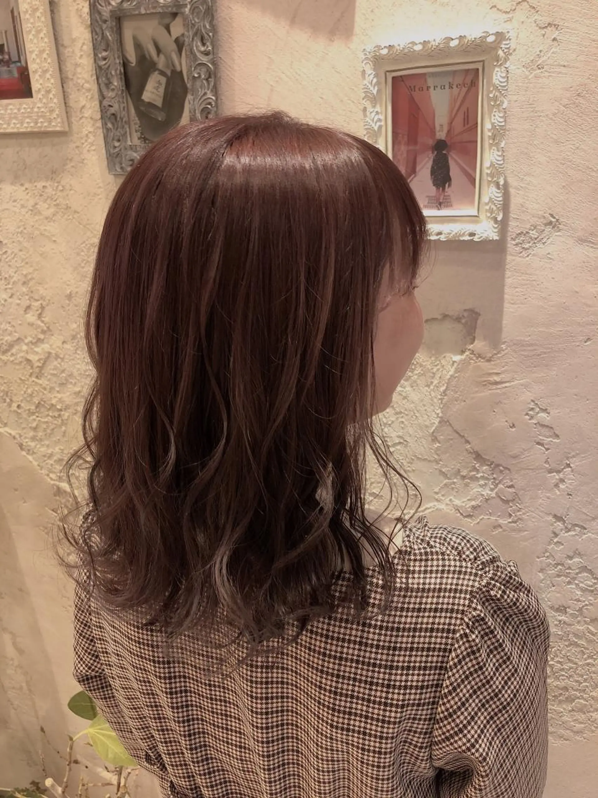 ミディアム ラベンダーブラウン カット ヘアカラー トリートメント 代表山口ひな 髪質改善のプロのヘアスタイル