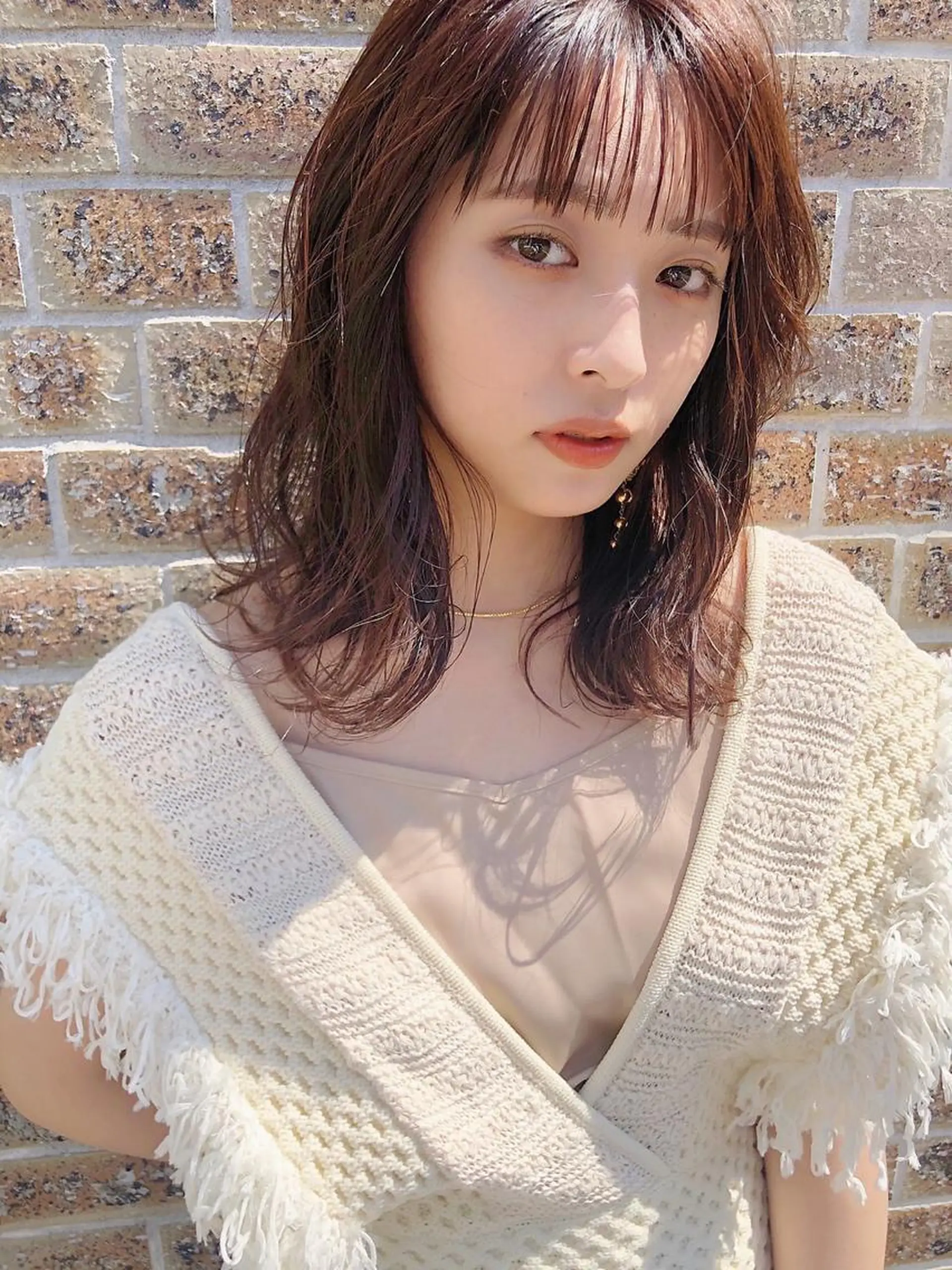 セミロング カラー mimiiy梅田 中崎町ハイトーンのヘアスタイル