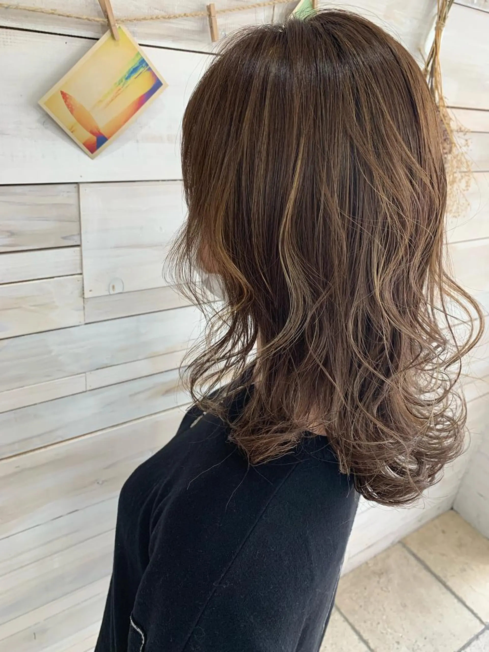 ミディアム カラー ハッシュカット/ボブ /レイヤー/彩奈のヘアスタイル