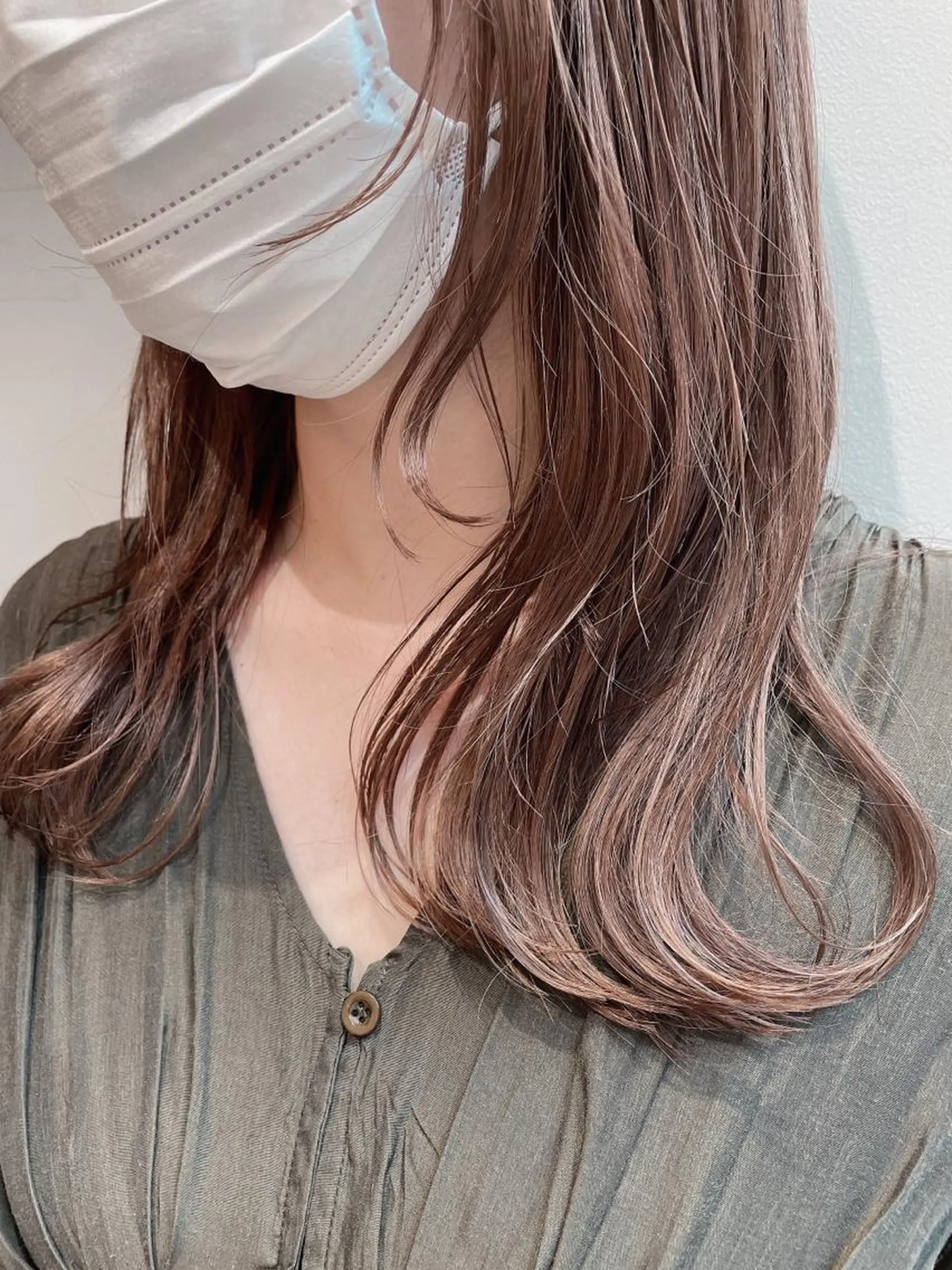 セミロング カラー ベージュカラー ブリーチ 透明感カラー ヘアカラー トリートメント 🦖鶴岡香純🦖 産休中のヘアスタイル