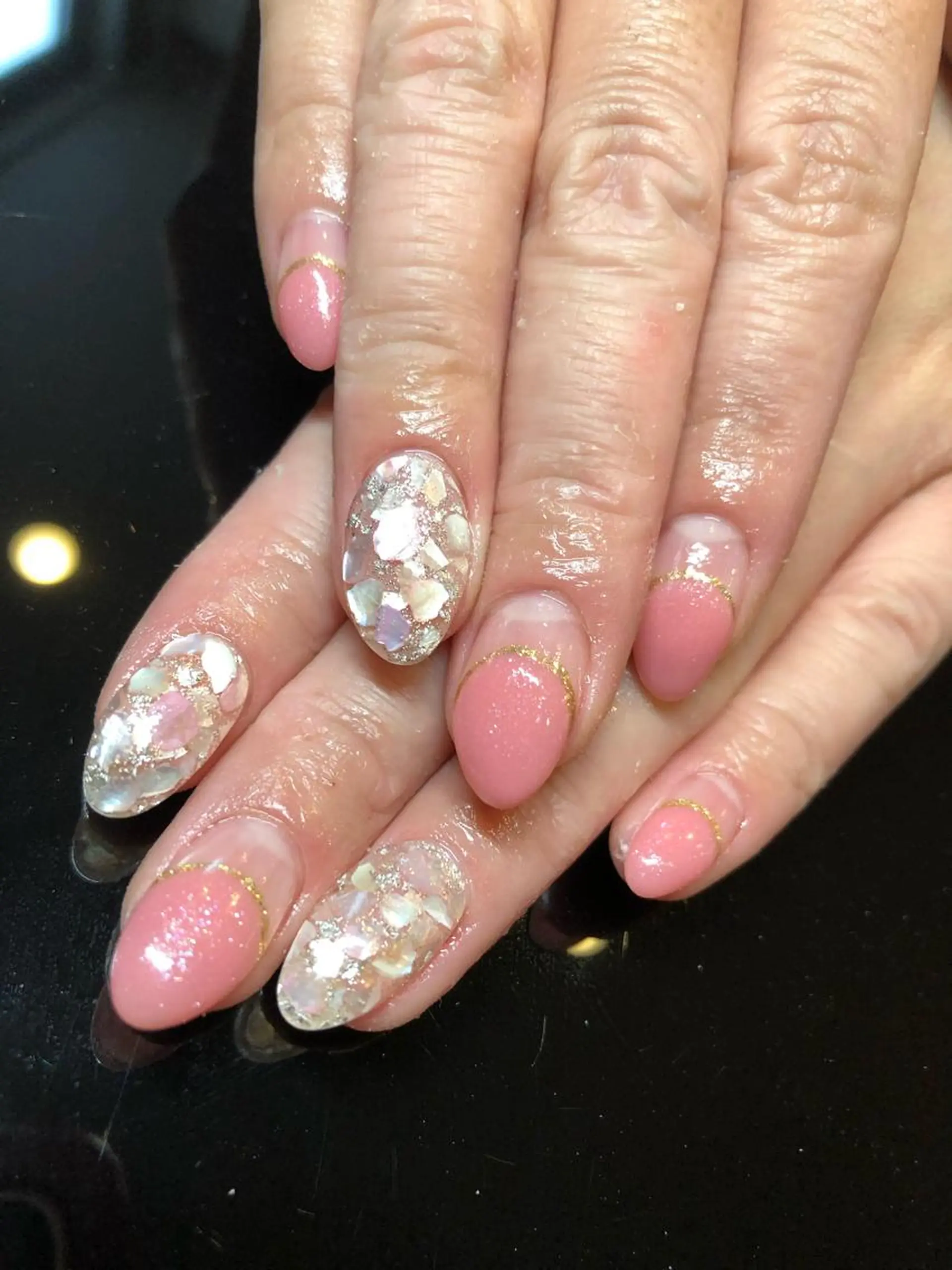 ミディアム ハンドネイル ハンドケア 💎ビューティサロン 湘南　RIRAN💎のネイルデザイン