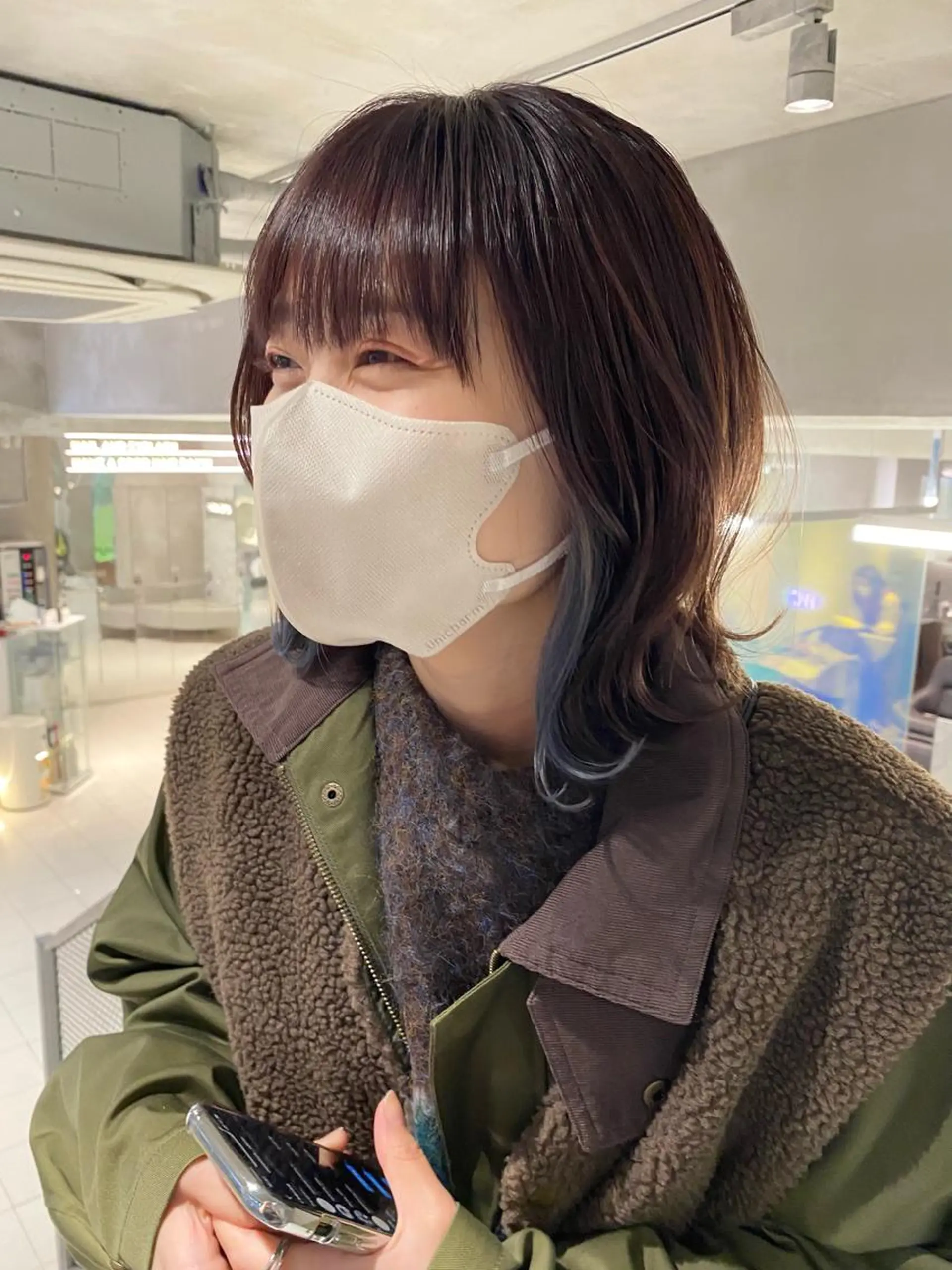 ミディアム カラー ヘアアレンジ ブルーカラー インナーカラー ラベンダーカラー SALOWIN原宿iori店所属・レイヤー🌟艶カラー 🕊まやのヘアスタイル