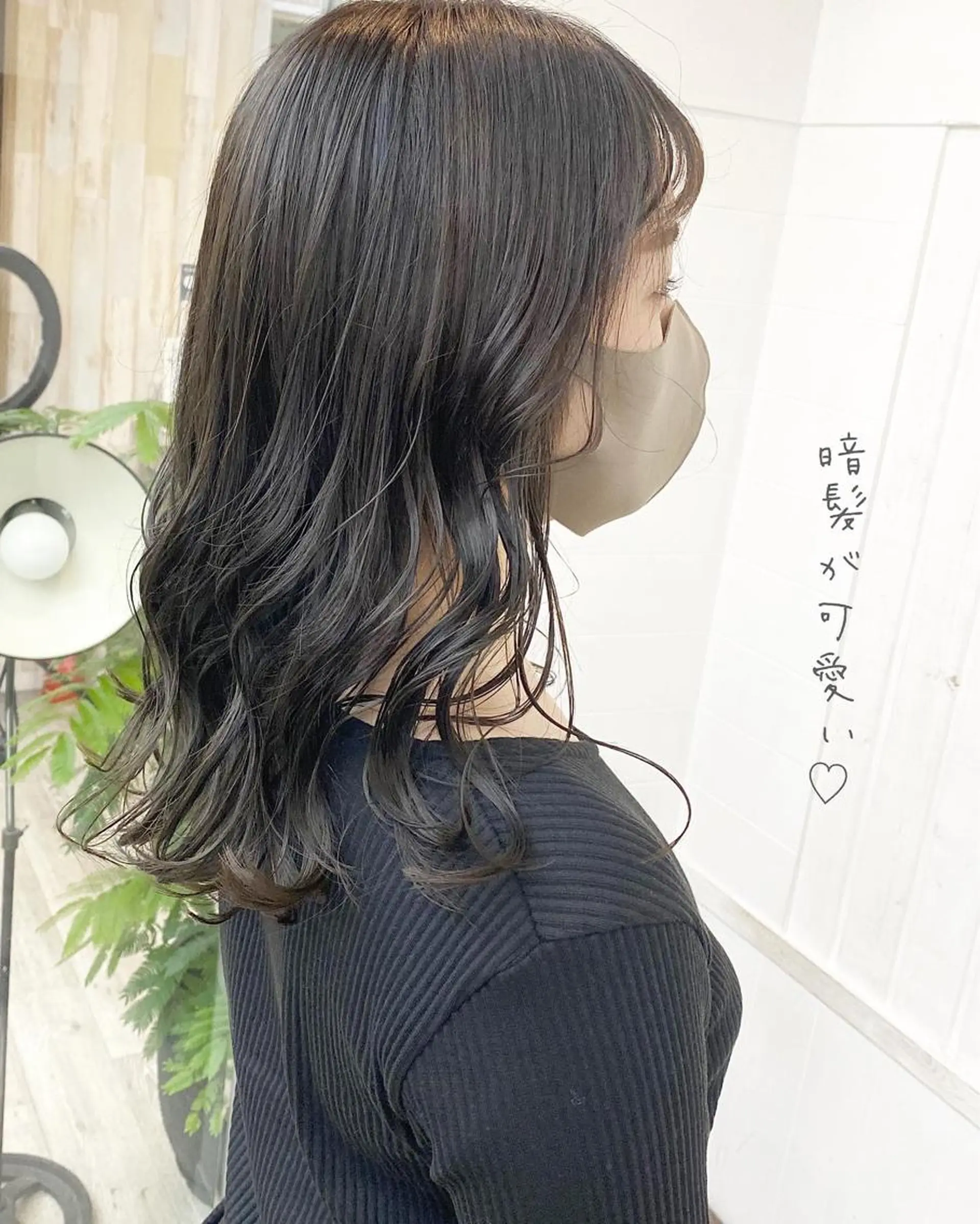 ミディアム カラー アッシュ アッシュグレー 黒髪 ブリーチ ブルーカラー ヘアセット B3  SHARE SALON【ビースリーシェアサロン】所属・☀️透明感color KURO☀️のヘアスタイル