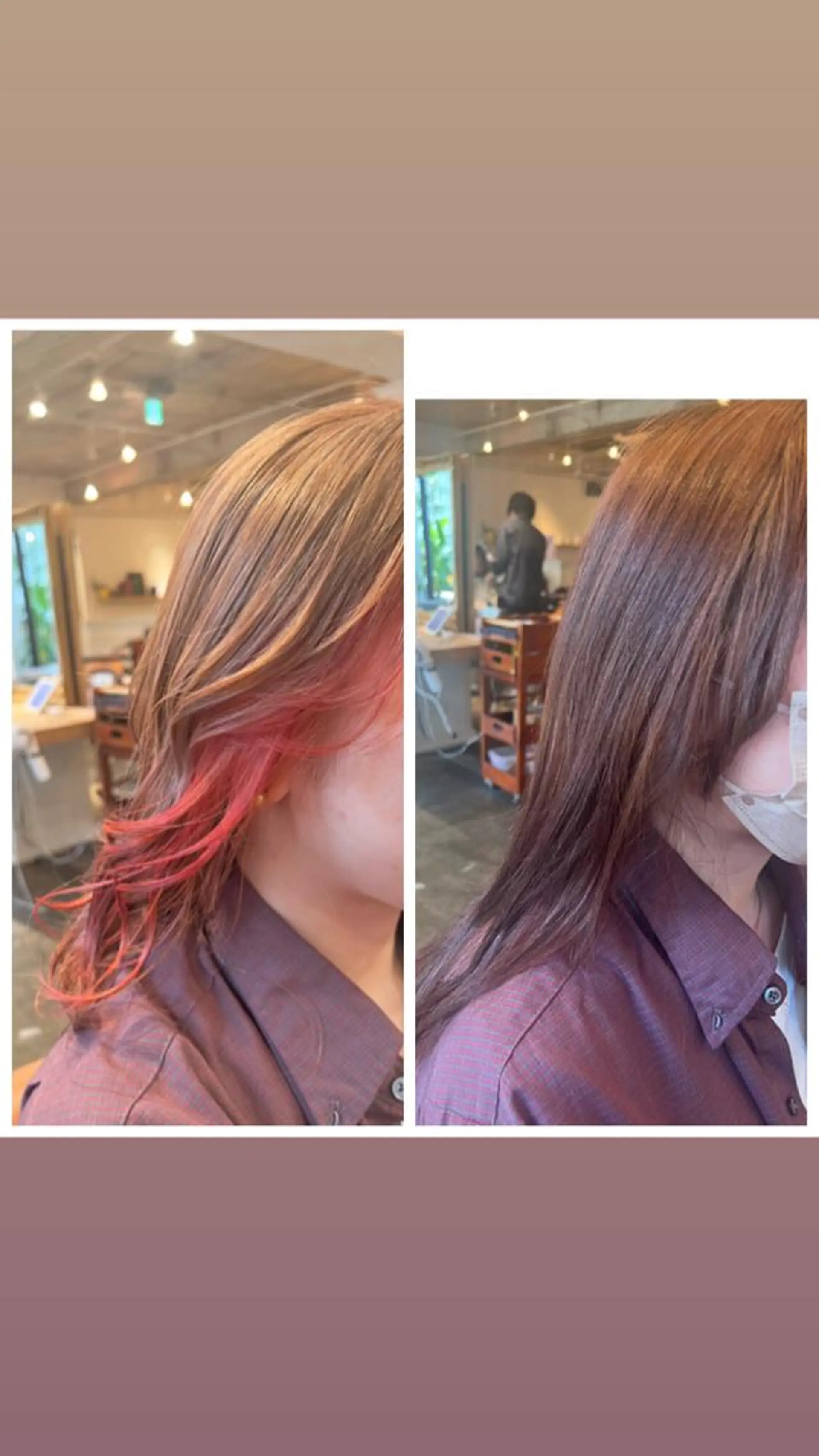 セミロング カラー イヤリングカラー インナーカラー カット ヘアカラー トリートメント ハイライト/インナー /ブリーチ/レイヤーのヘアスタイル