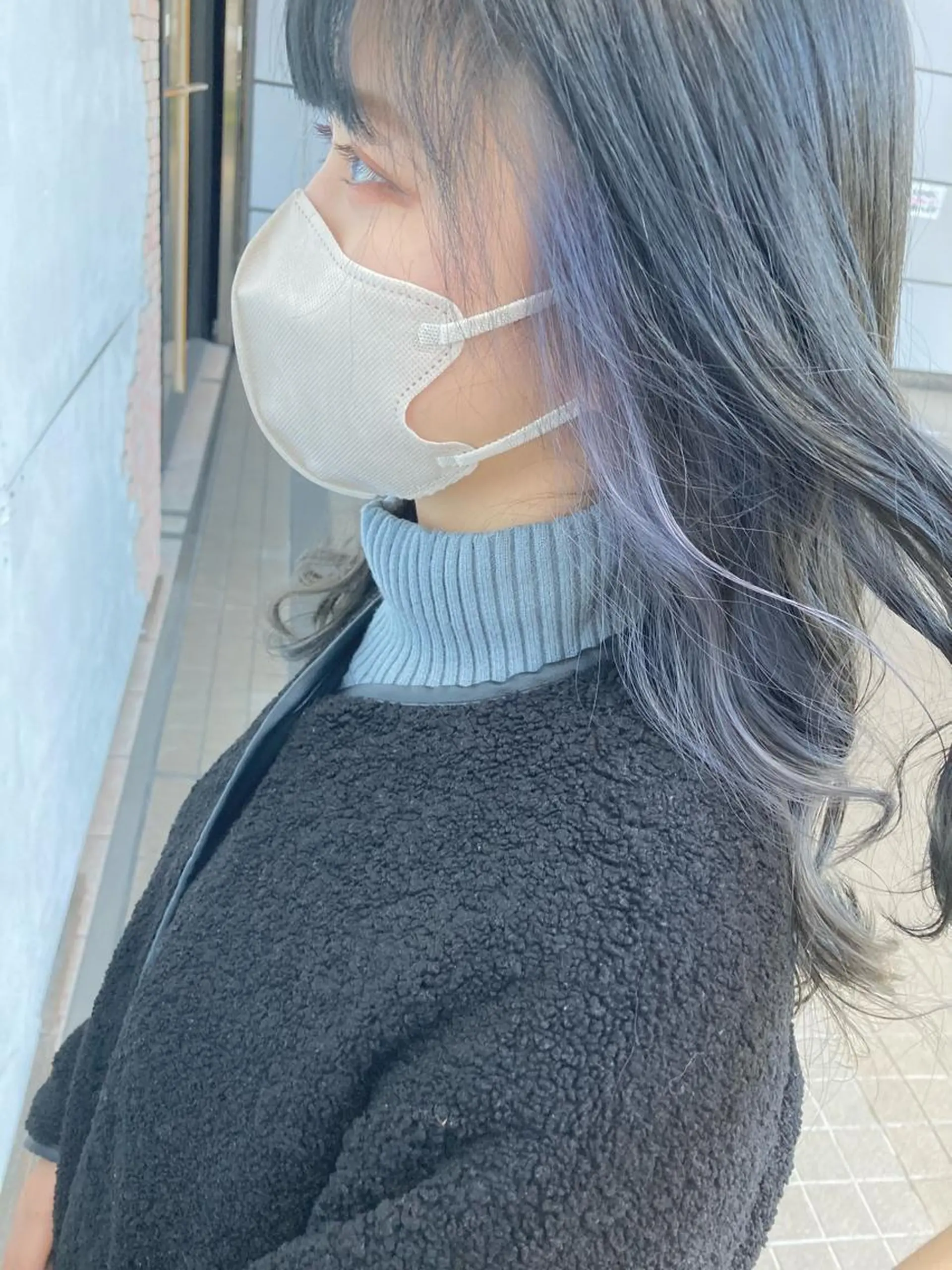 セミロング カラー インナーカラー ラベンダーカラー カット ヘアカラー トリートメント SHAFT Ieiriのヘアスタイル